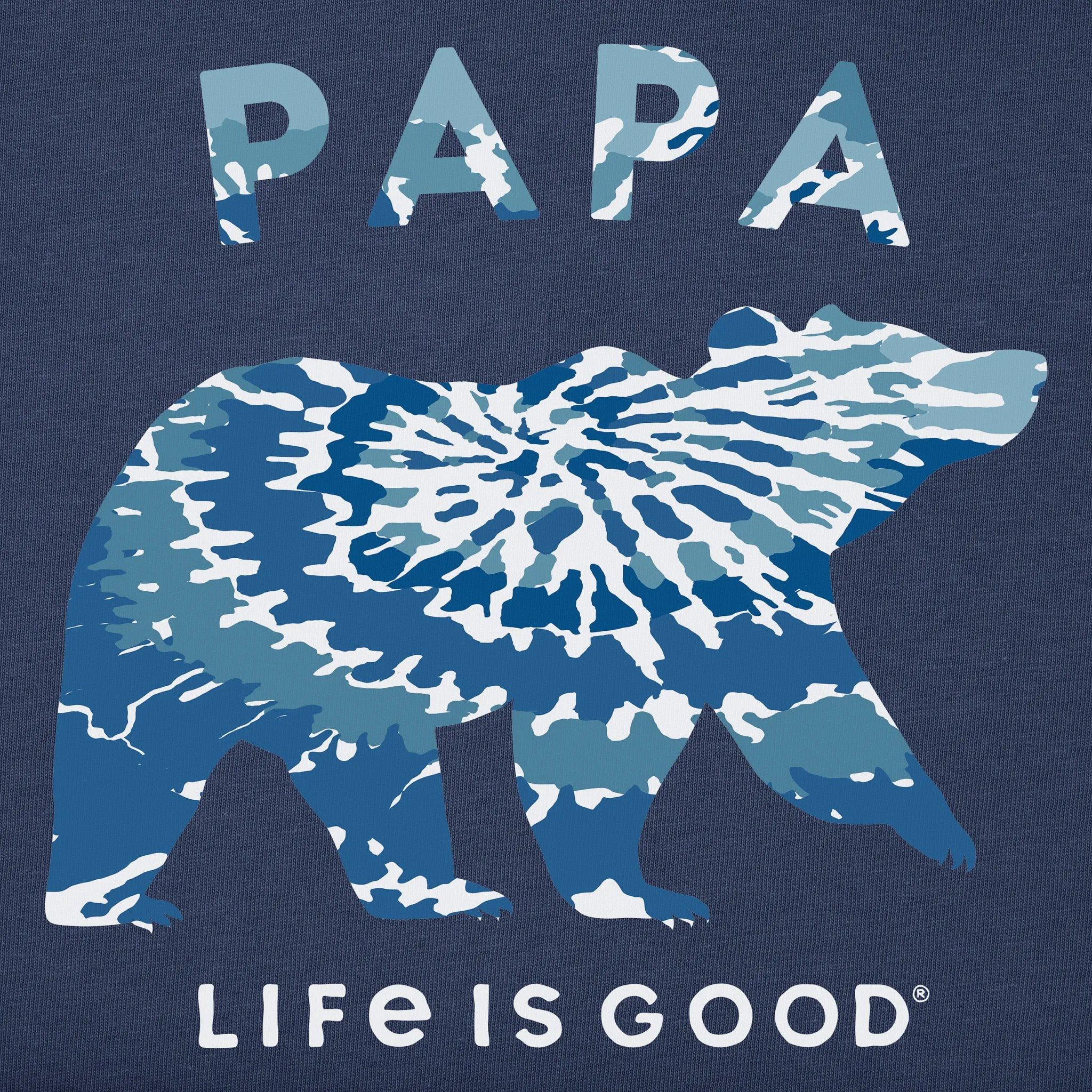 Men's Tie Dye Papa Bear Short Sleeve Crusher Tee Life is Good