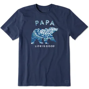 Men's Tie Dye Papa Bear Short Sleeve Crusher Tee Life is Good