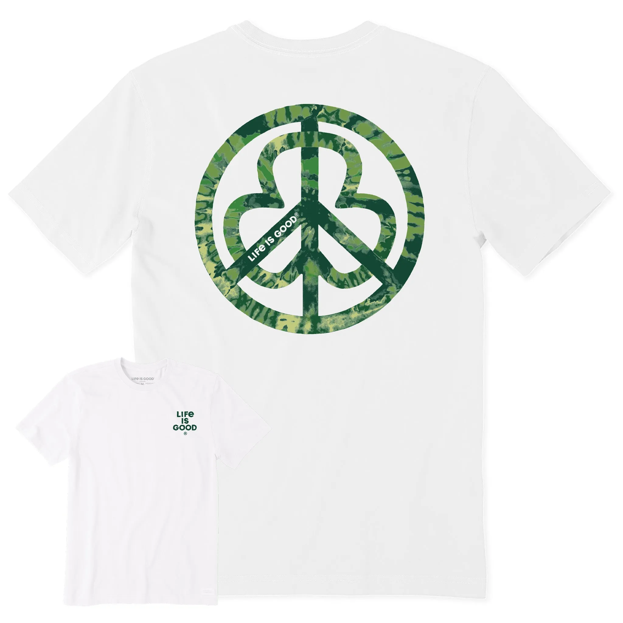 Men's Tie Dye Peace Clover Short Sleeve Crusher Tee Life is Good