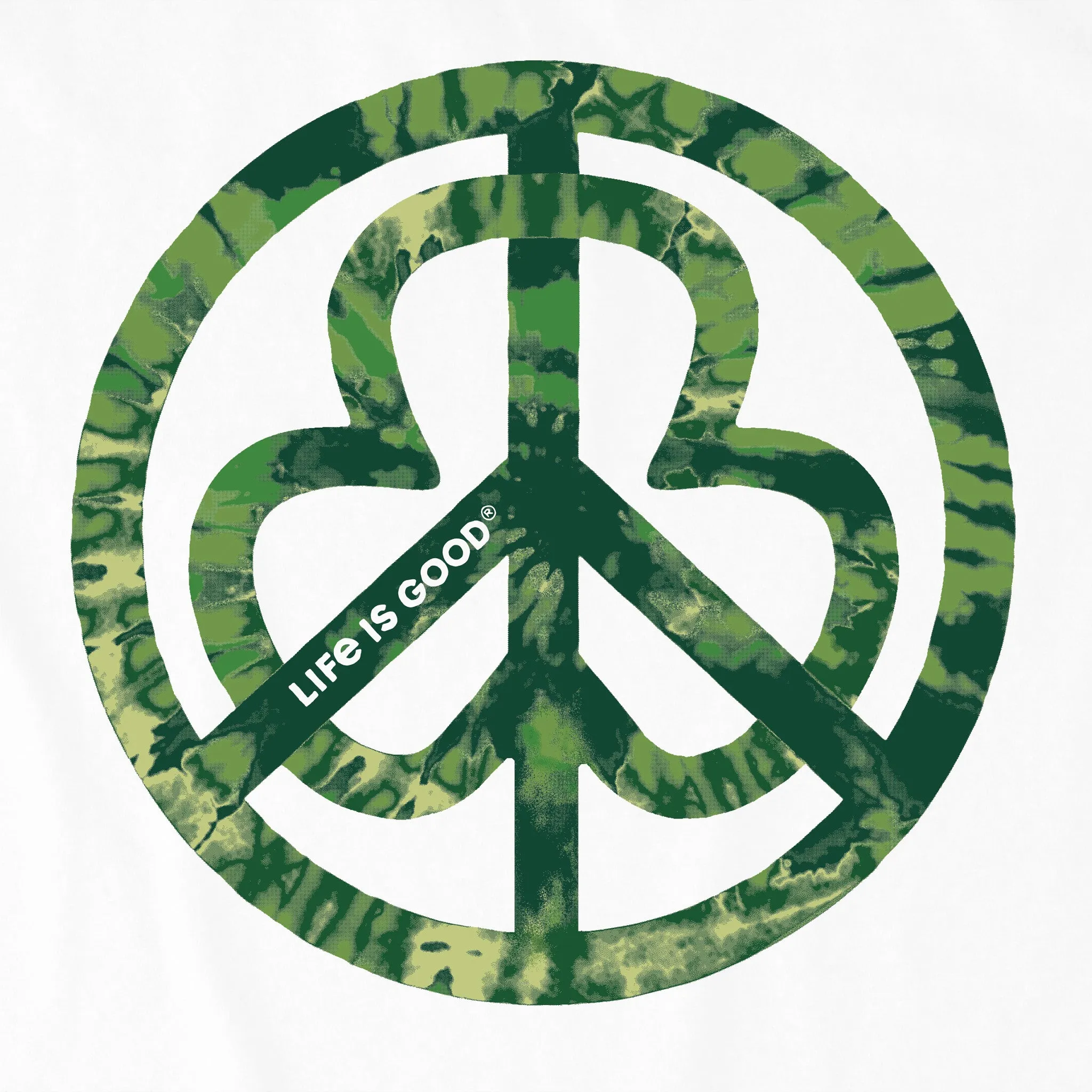 Men's Tie Dye Peace Clover Short Sleeve Crusher Tee Life is Good