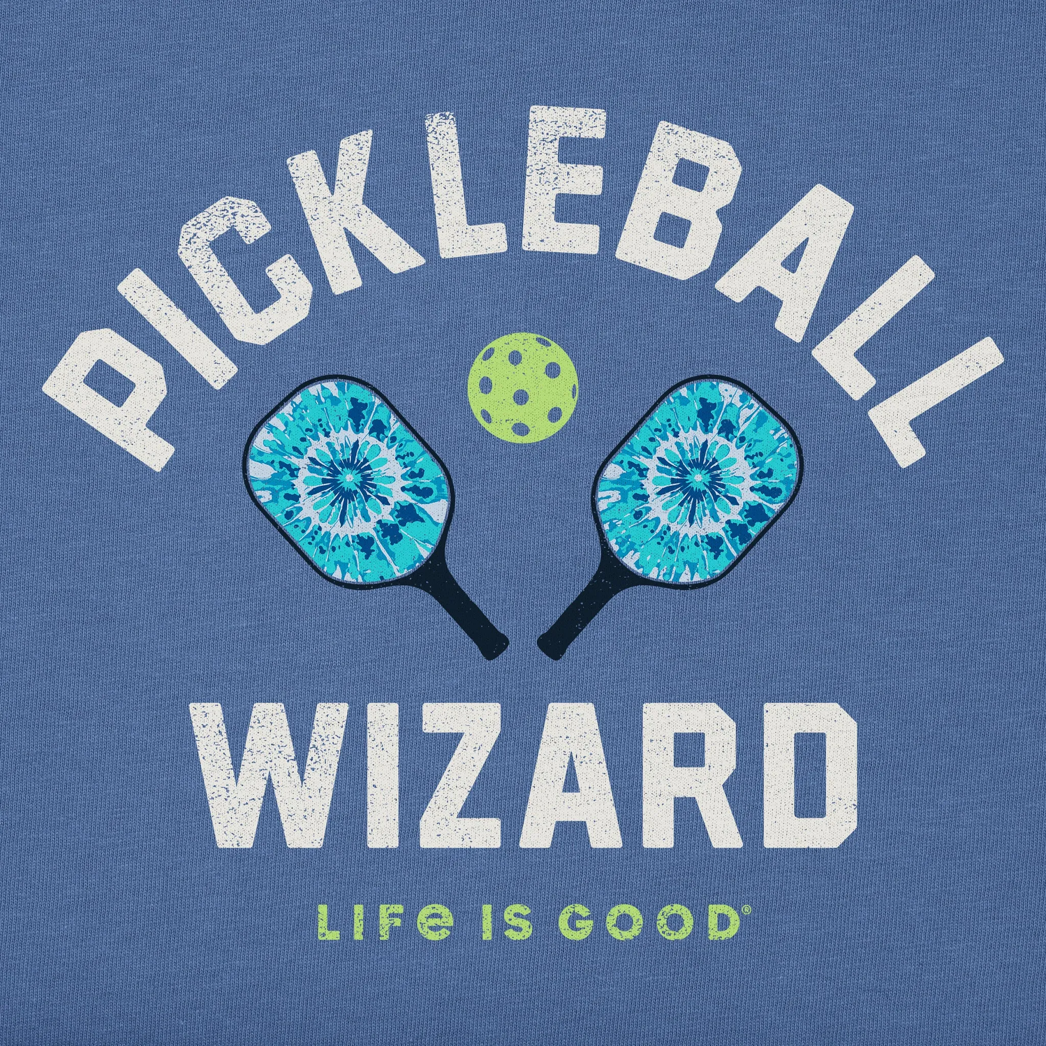 Men's Tie Dye Pickleball Wizard Short Sleeve Crusher Tee Life is Good