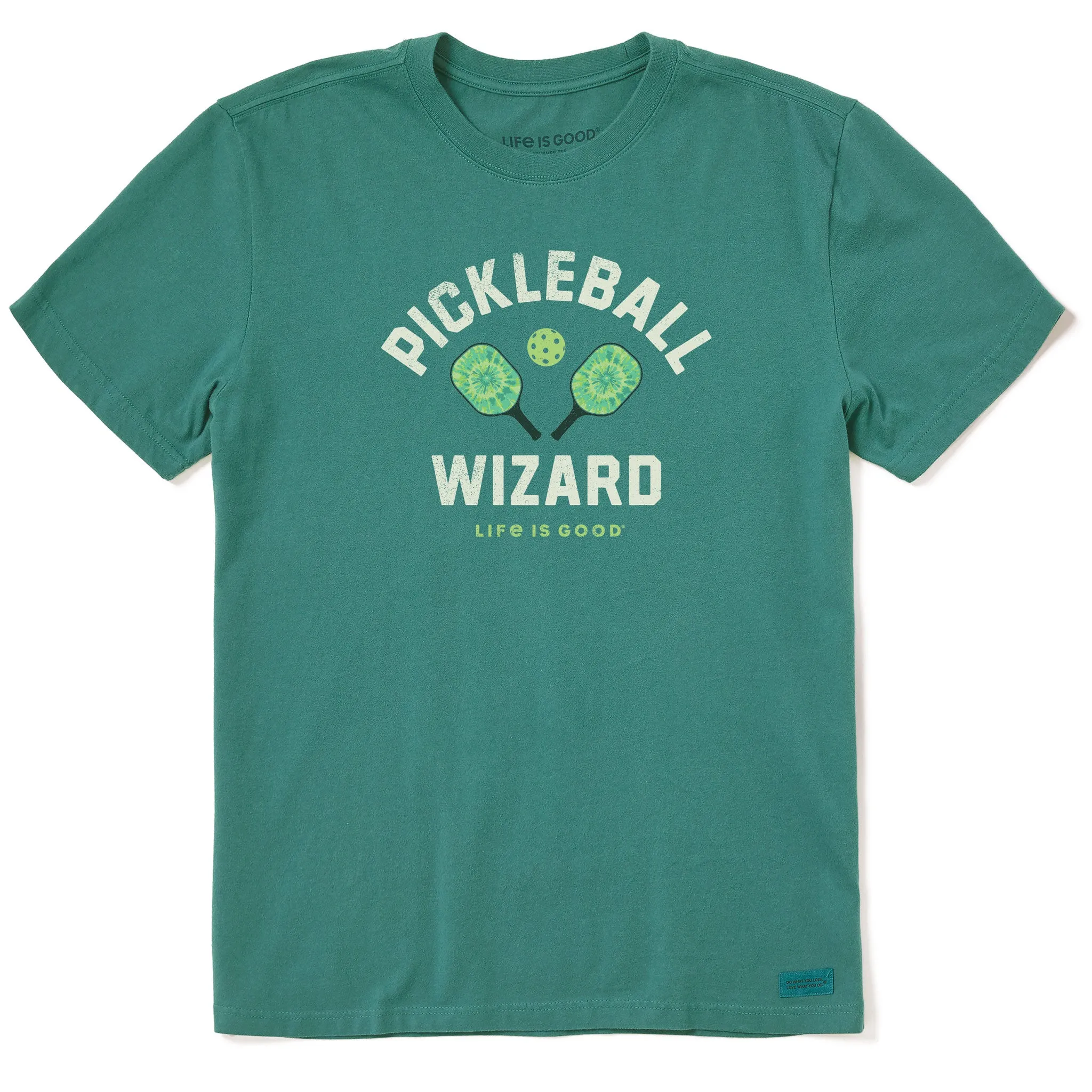 Men's Tie Dye Pickleball Wizard Short Sleeve Crusher Tee Life is Good