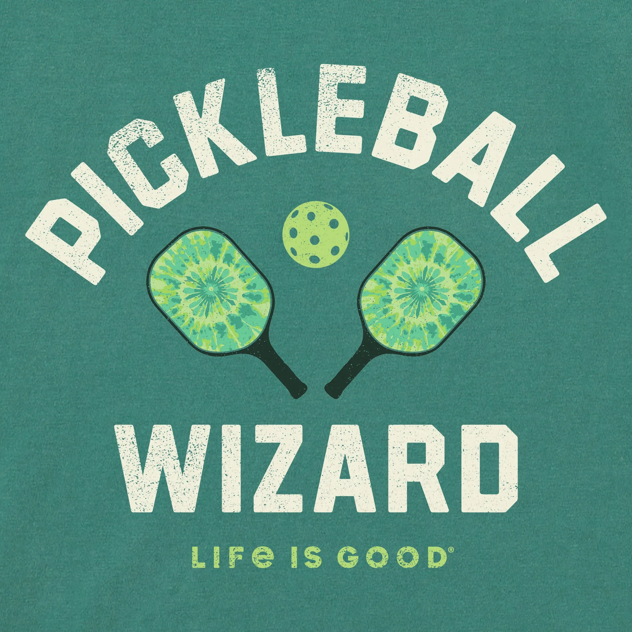 Men's Tie Dye Pickleball Wizard Short Sleeve Crusher Tee Life is Good