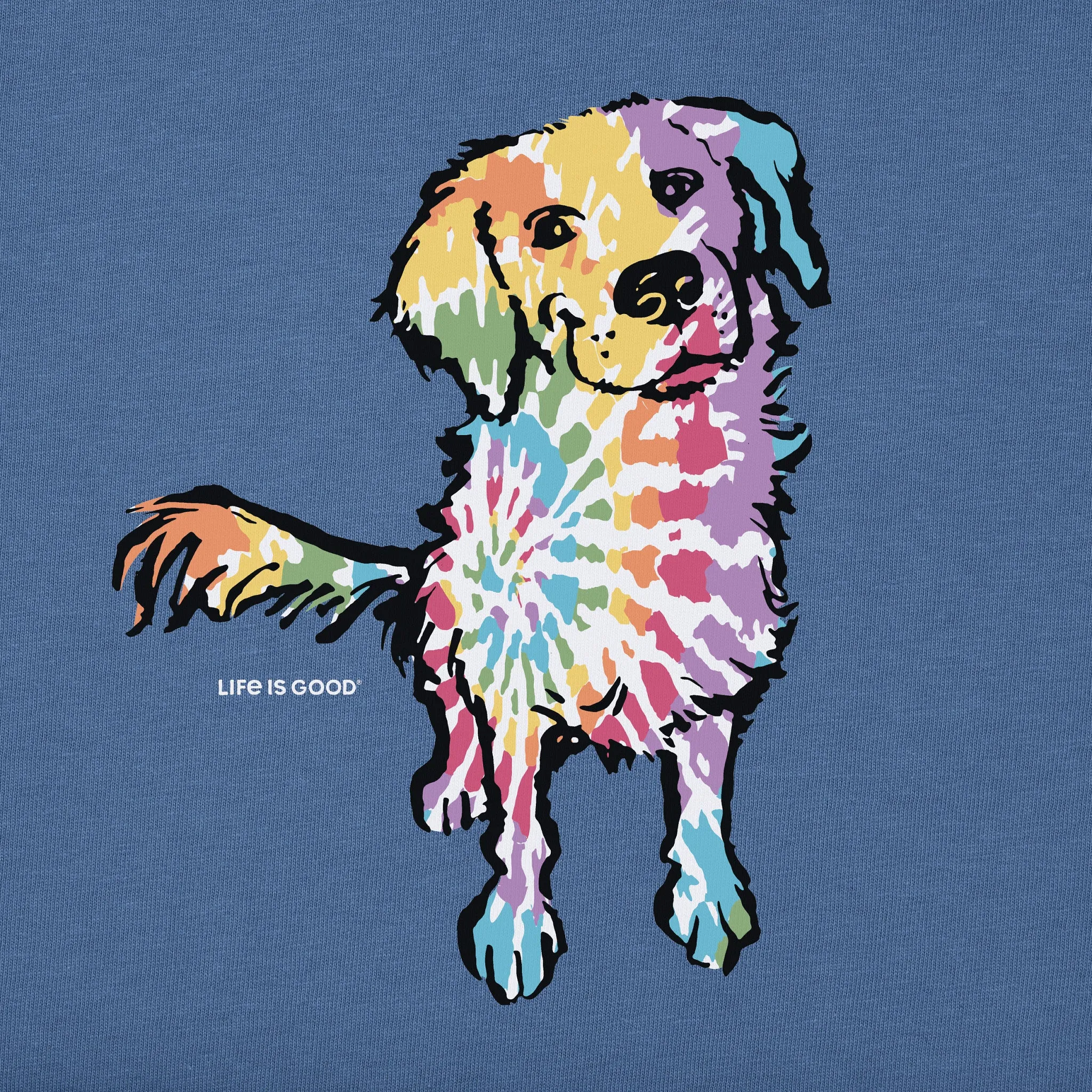 Men's Tie Dye Retriever Short Sleeve Crusher Tee Life is Good