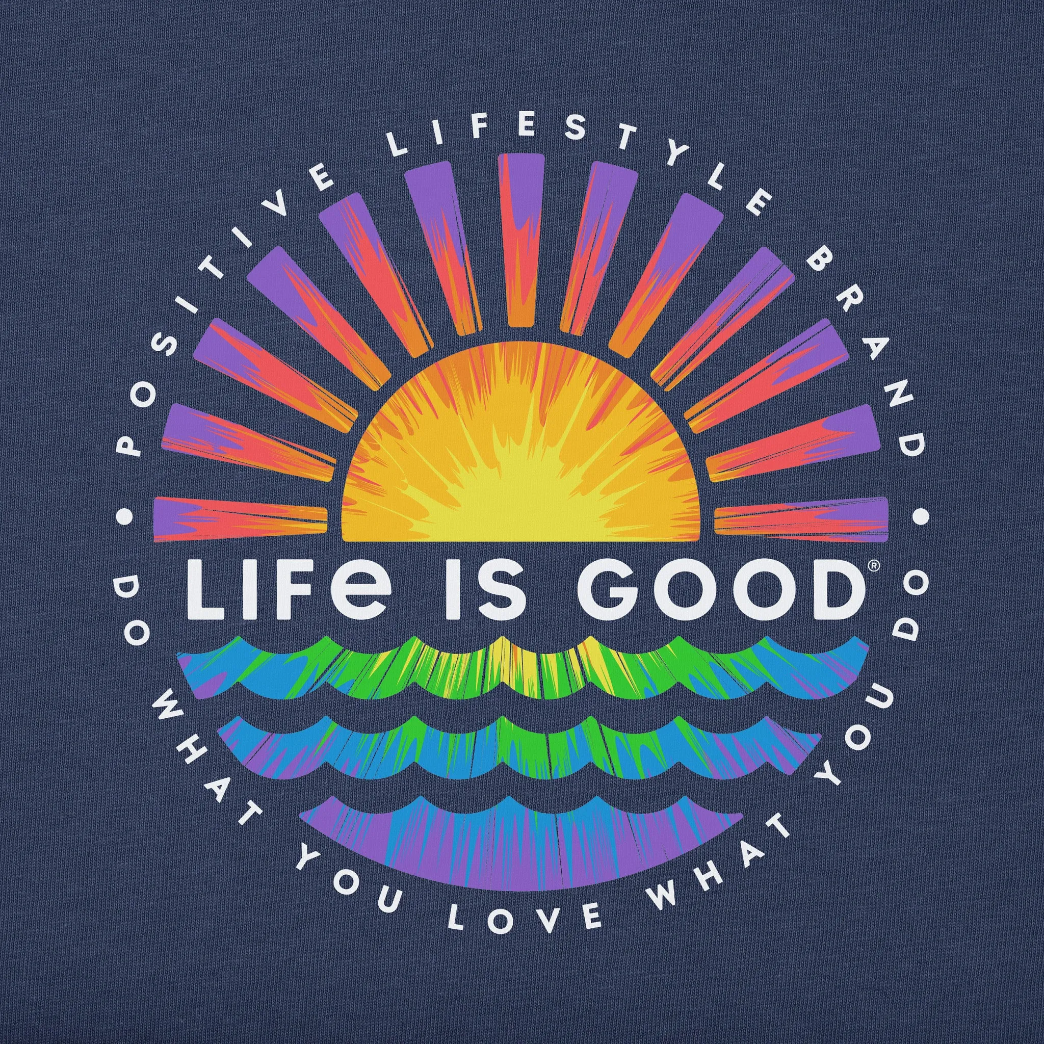 Men's Tie Dye Sunset Burst Short Sleeve Tee Life is Good