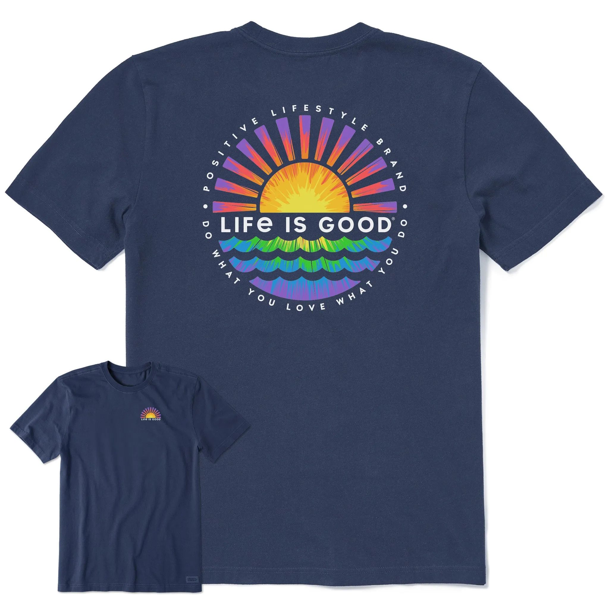 Men's Tie Dye Sunset Burst Short Sleeve Tee Life is Good