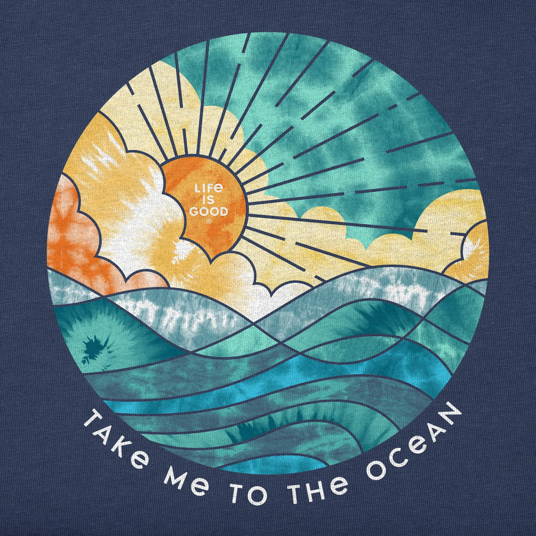 Men's Tie Dye Take Me to the Ocean Short Sleeve Tee Life is Good