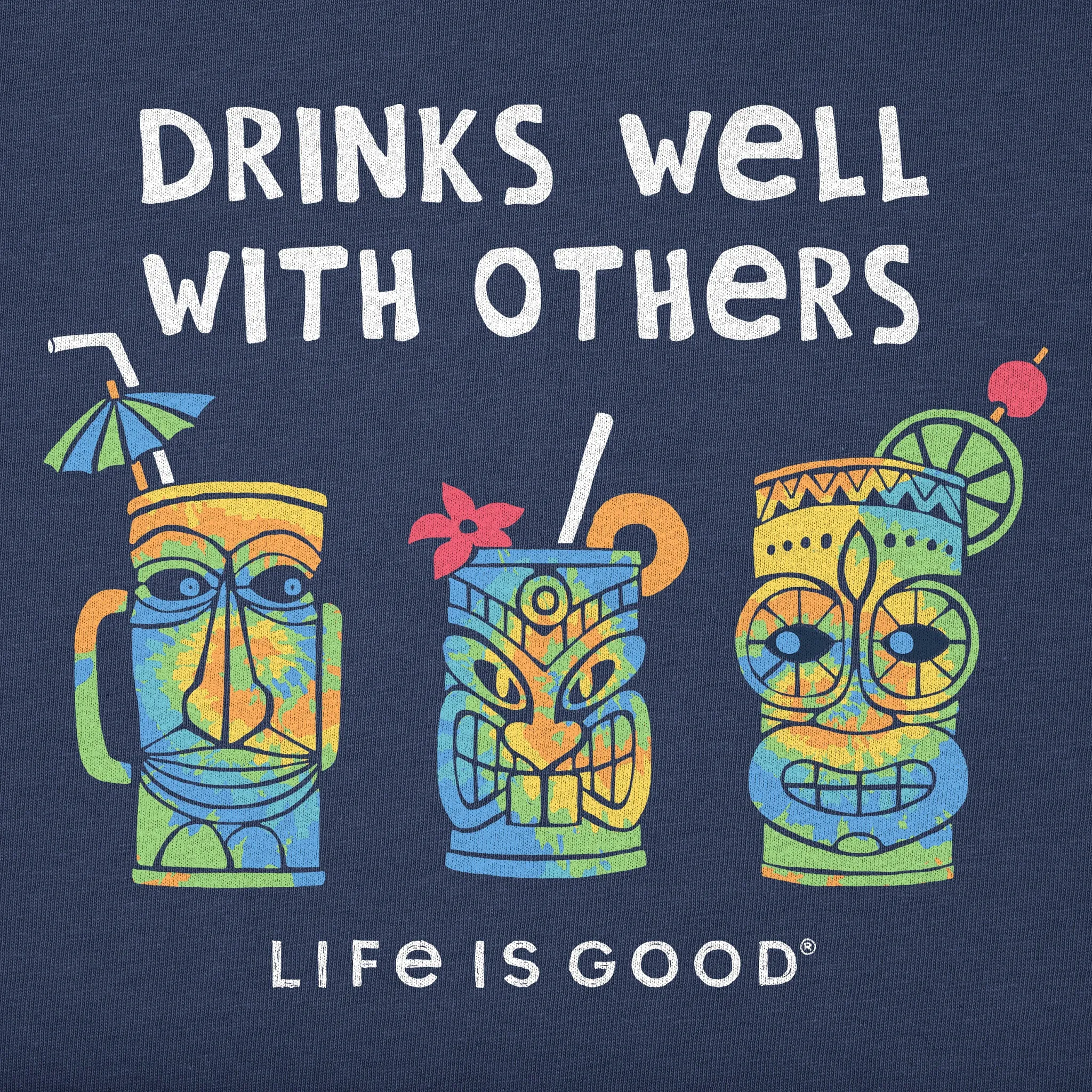 Men's Tie Dye Tiki Drinks Short Sleeve Tee Life is Good