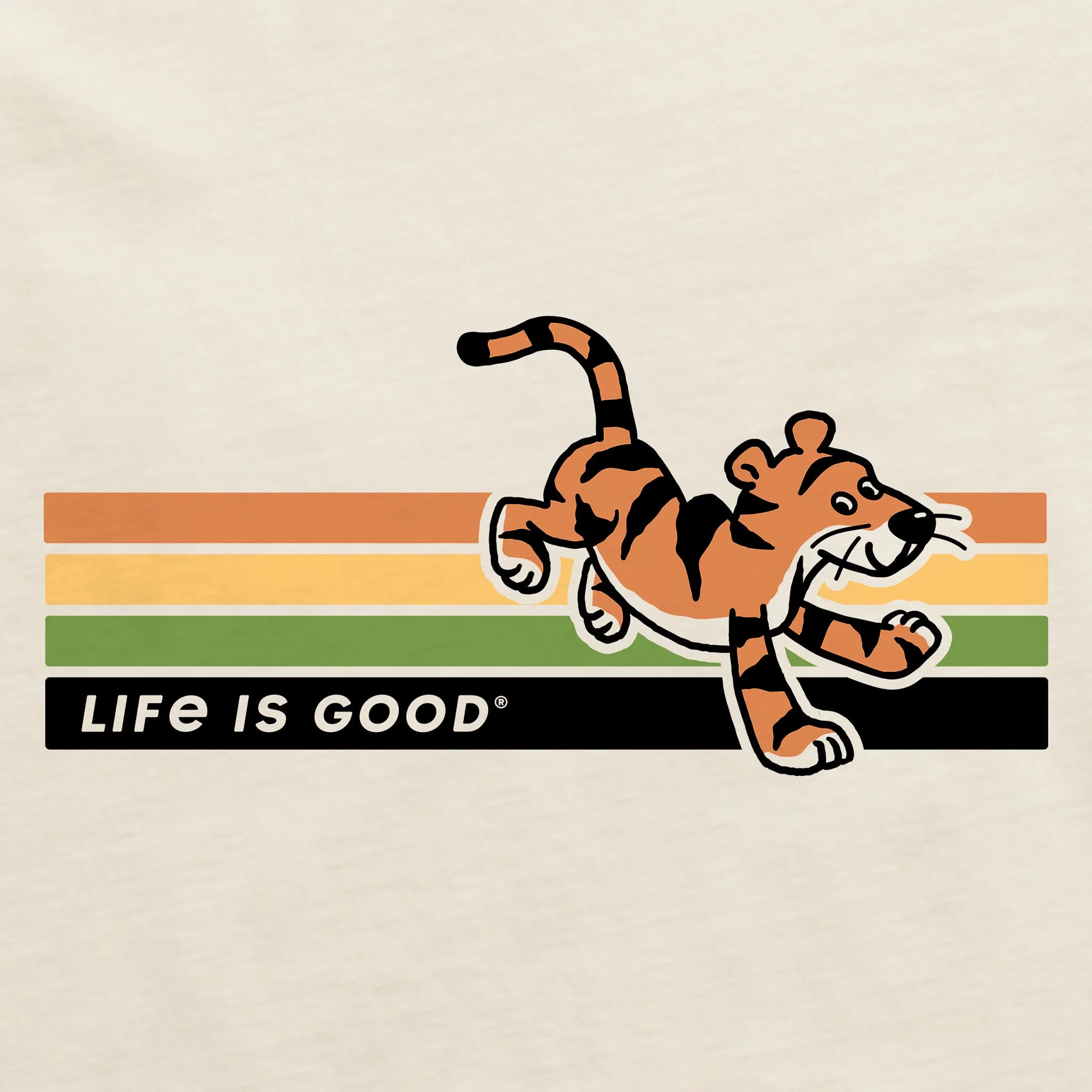 Men's Tiger Stripes Short Sleeve Crusher Tee Life is Good