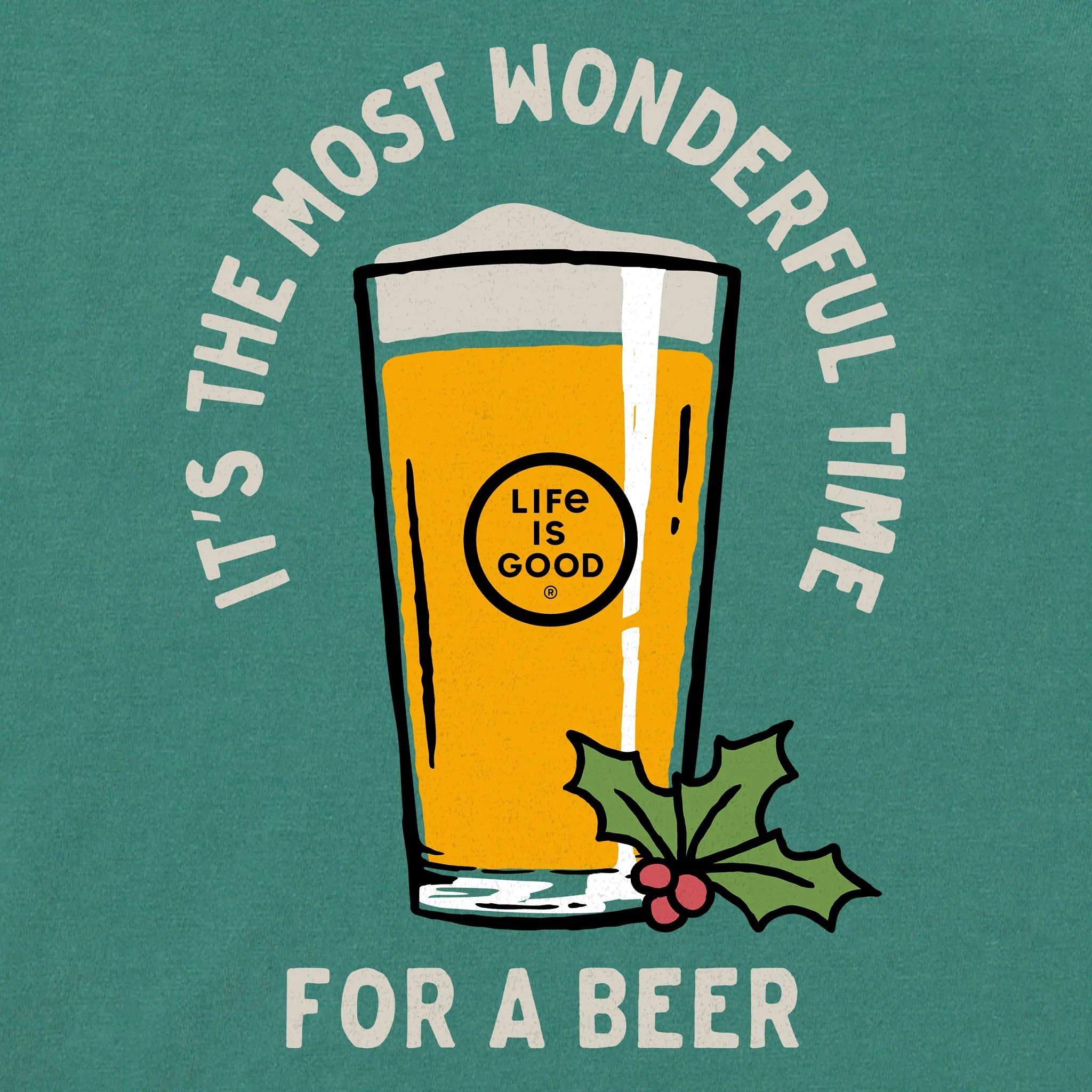 Men's Time for a Beer Long Sleeve Crusher Tee Life is Good