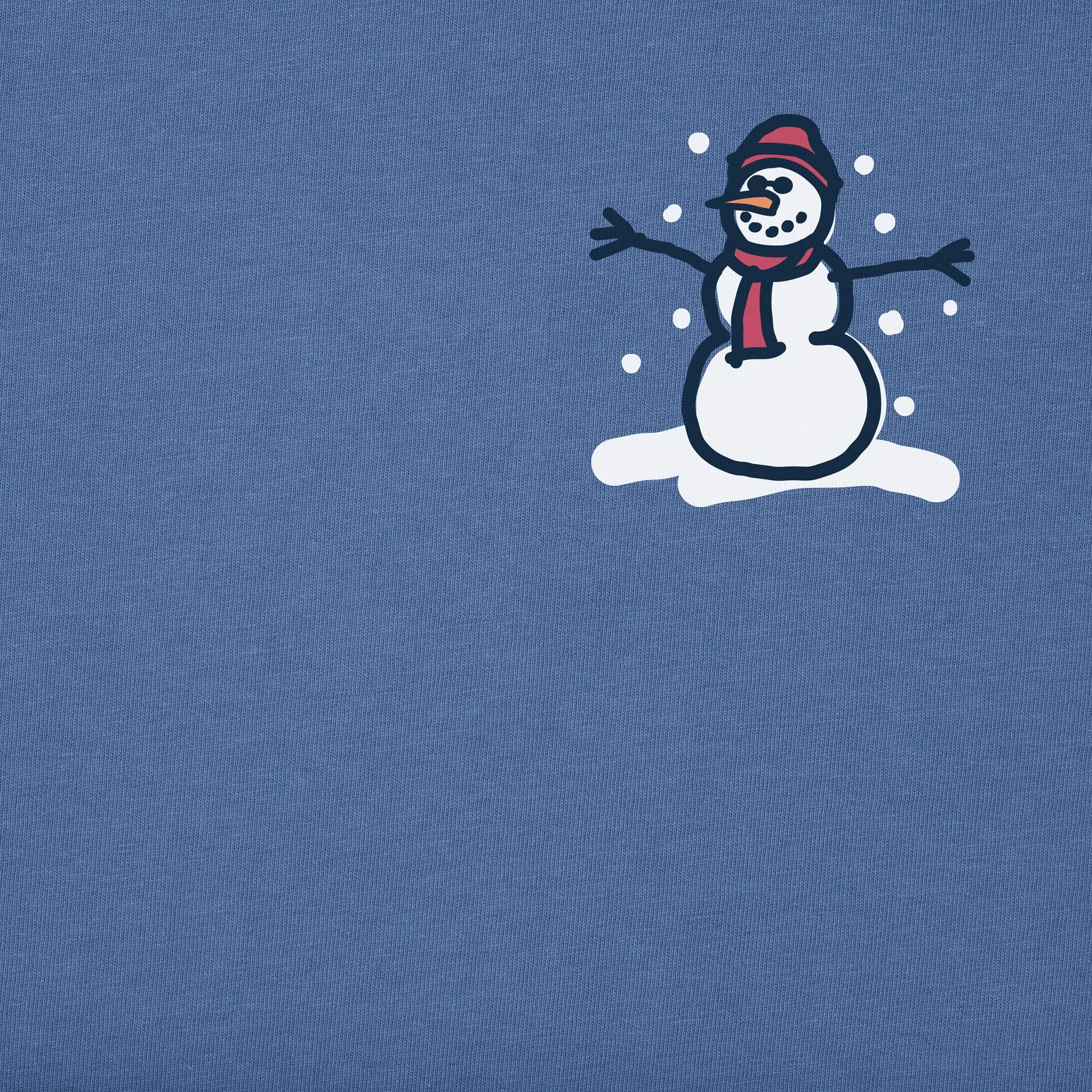 Men's Tiny Little Snowman Long Sleeve Crusher Tee Life is Good