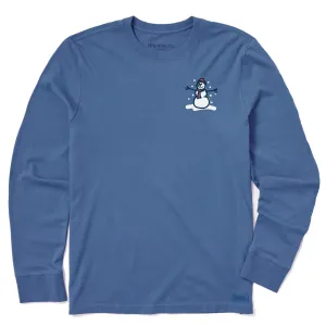 Men's Tiny Little Snowman Long Sleeve Crusher Tee Life is Good