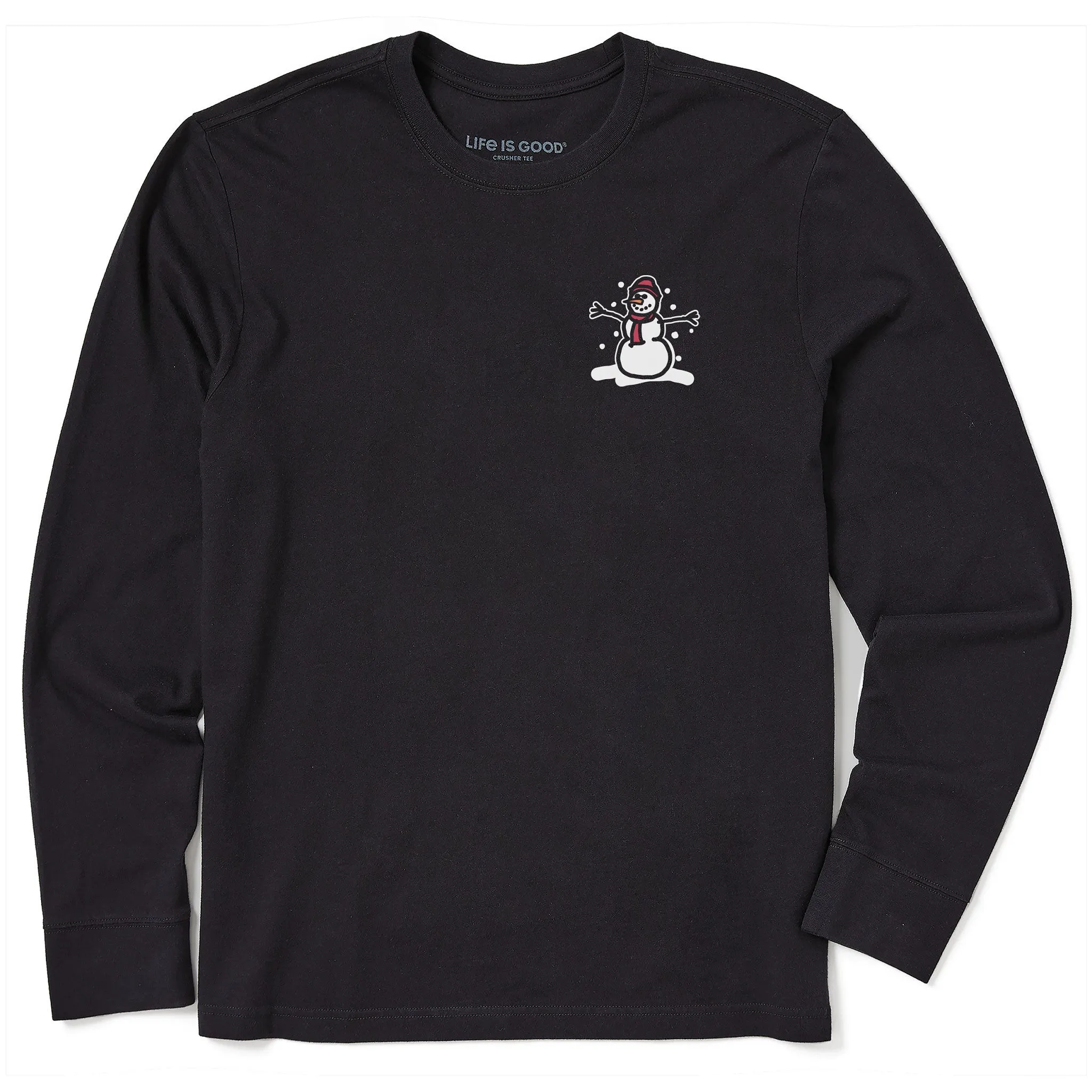 Men's Tiny Little Snowman Long Sleeve Crusher Tee Life is Good