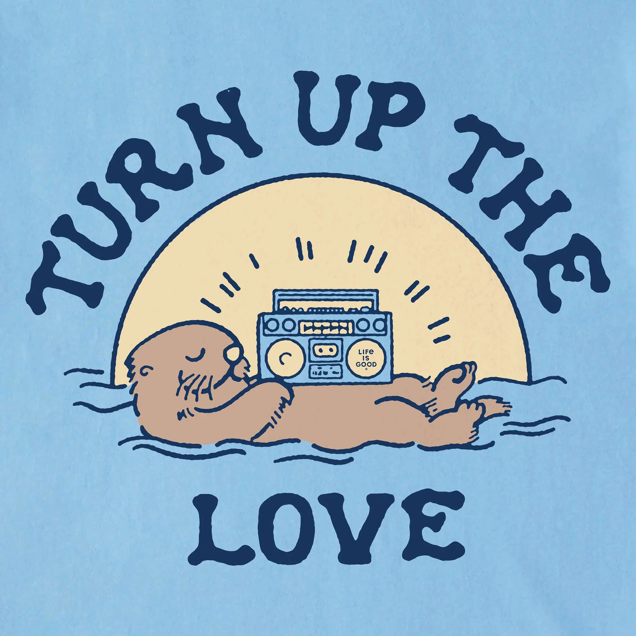 Men's Turn Up the Love Otter Short Sleeve Crusher Tee Life is Good