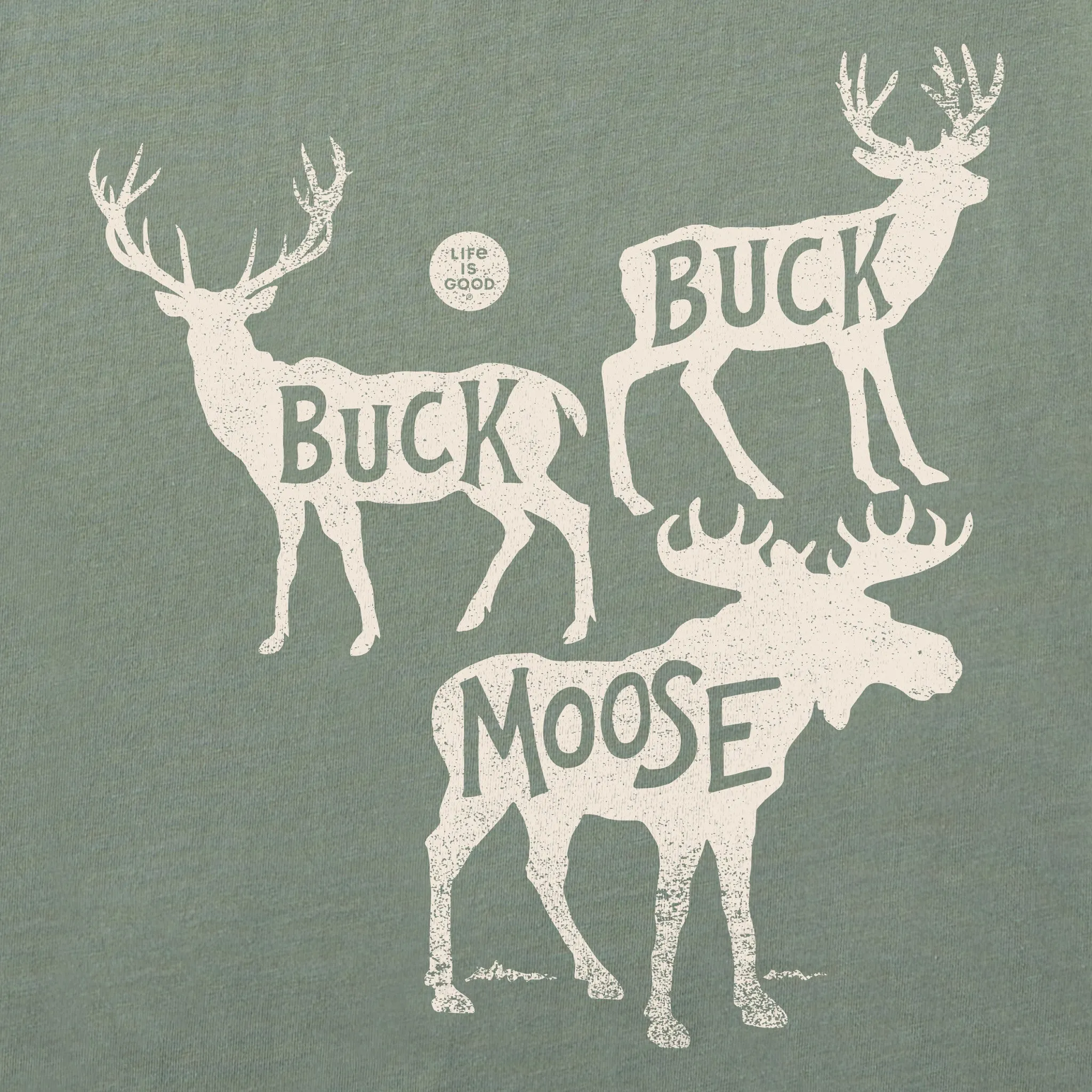 Men's Typeout Buck Buck Short Sleeve Crusher Tee Life is Good