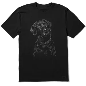 Men's Unconditional Black Lab Short Sleeve Crusher Tee Life is Good