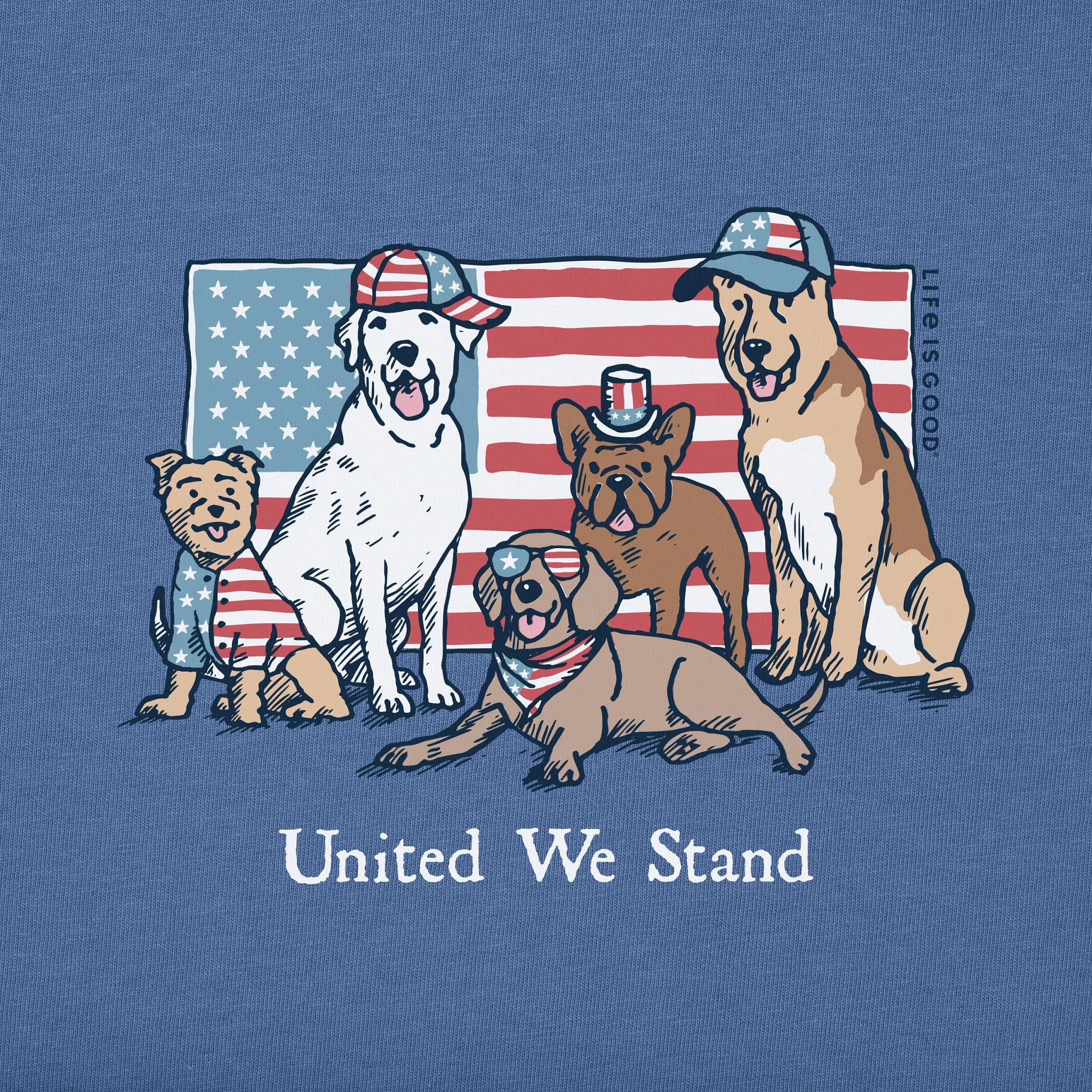 Men's United We Stand Dogs Short Sleeve Tee Life is Good