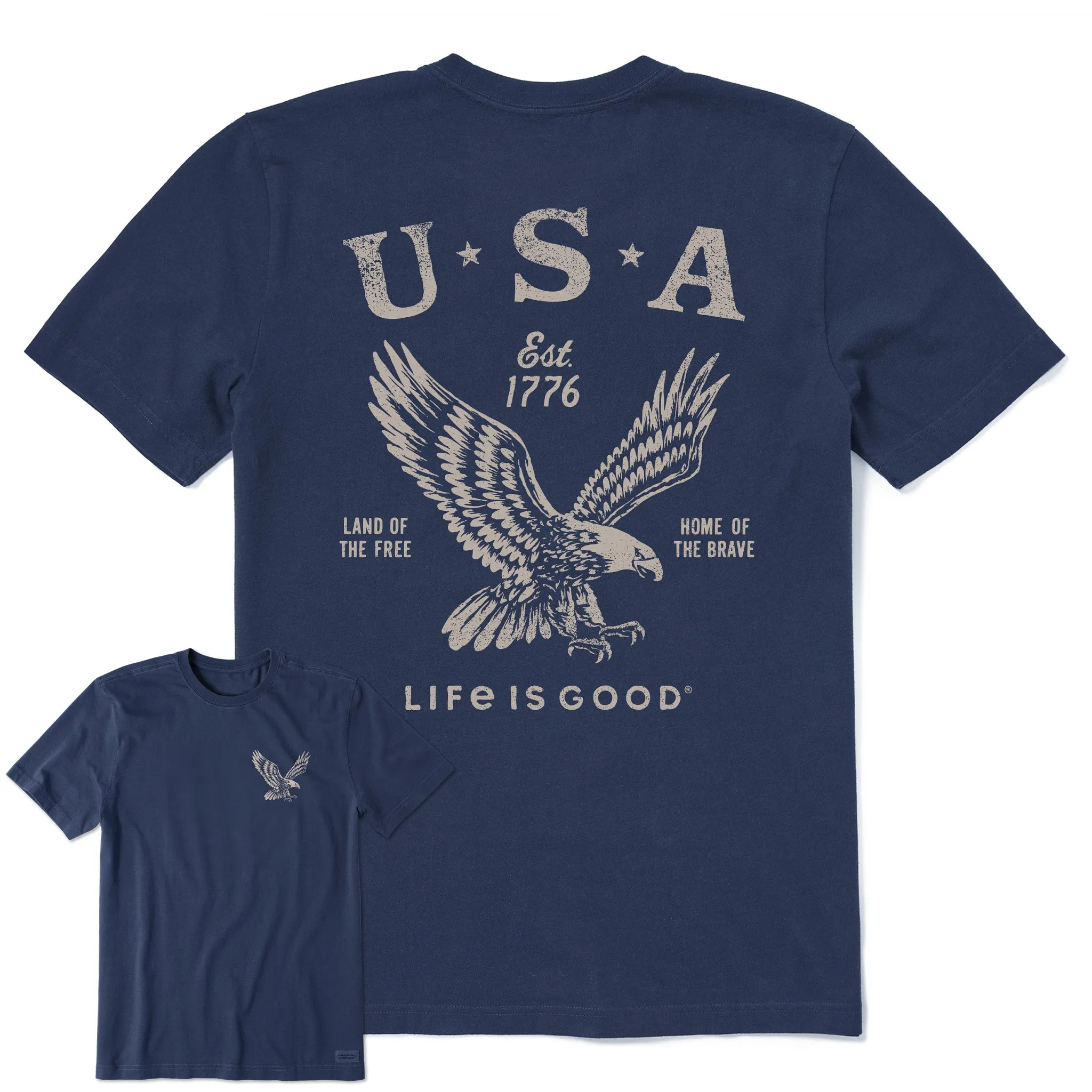 Men's USA 1776 Eagle Short Sleeve Tee Life is Good