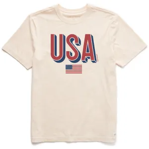 Men's USA Flag Short Sleeve Crusher Tee Life is Good