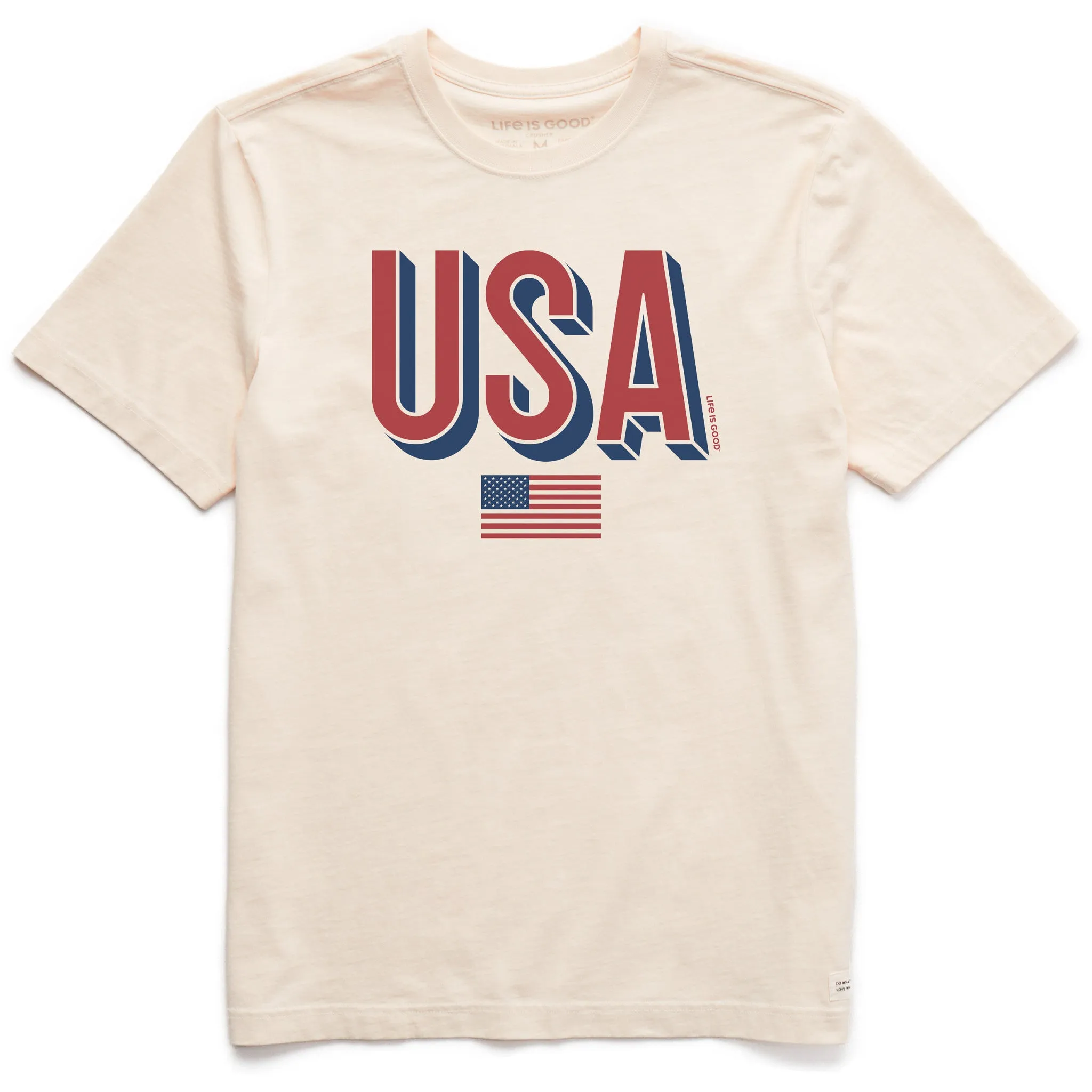 Men's USA Flag Short Sleeve Crusher Tee Life is Good