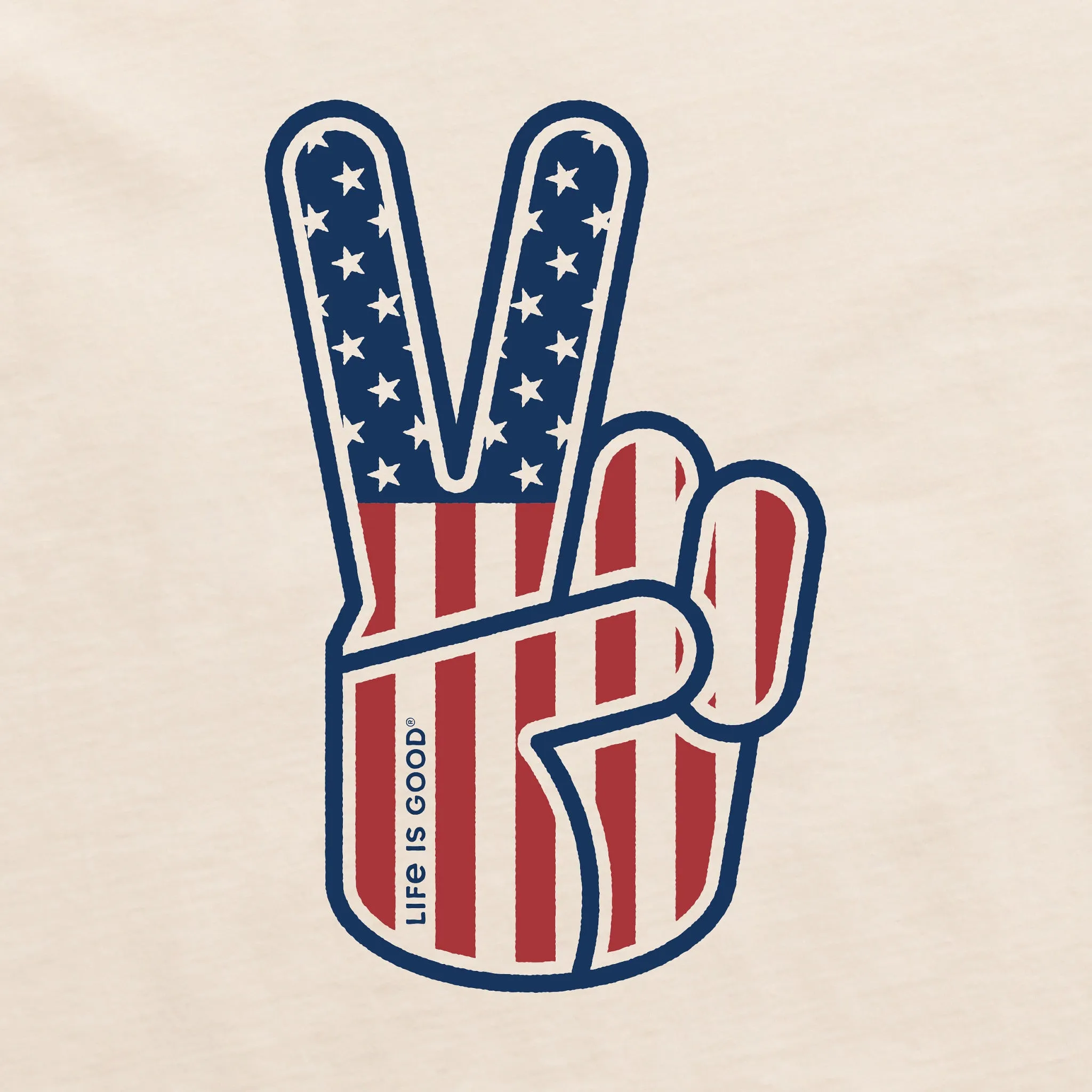 Men's USA Peace Sign Short Sleeve Crusher Tee Life is Good