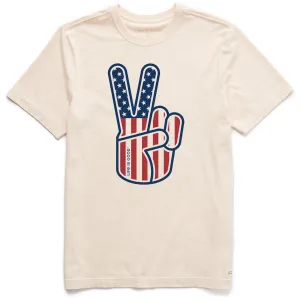 Men's USA Peace Sign Short Sleeve Crusher Tee Life is Good