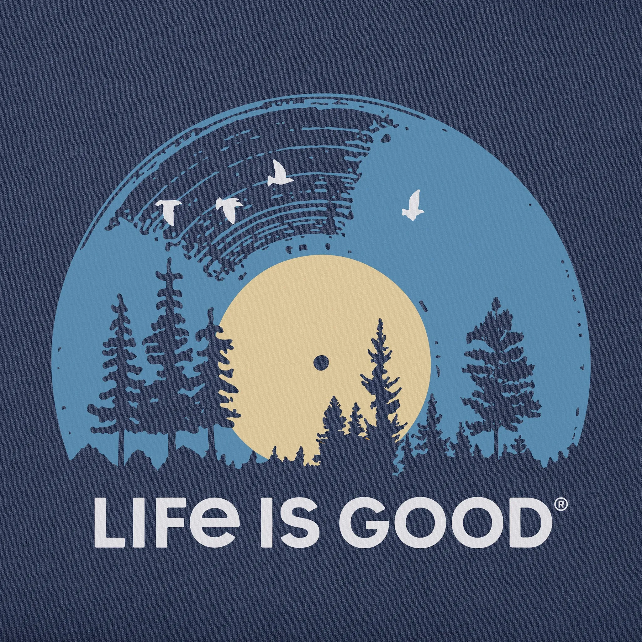 Men's Vinyl Sunset Long Sleeve Crusher Tee Life is Good