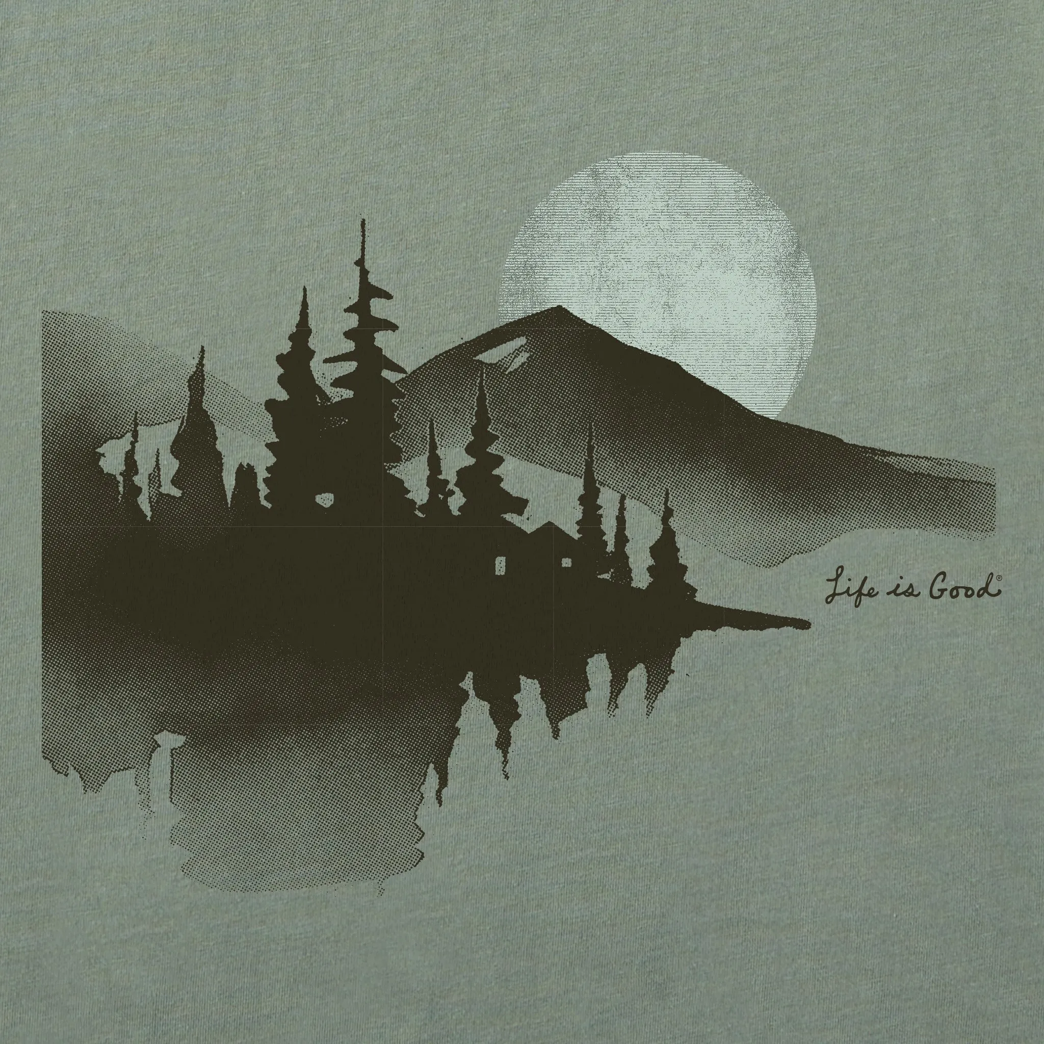 Men's Watercolor Lakeside Short Sleeve Crusher Tee Life is Good
