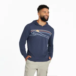 Men's Wave Stripe Textured Slub Hoodie Life is Good