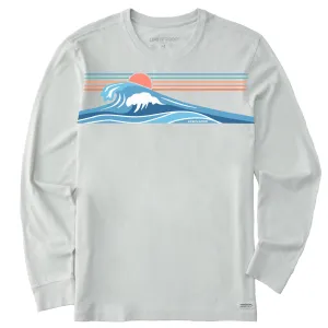 Men's Wavy Stripes Long Sleeve Crusher-LITE Tee Life is Good