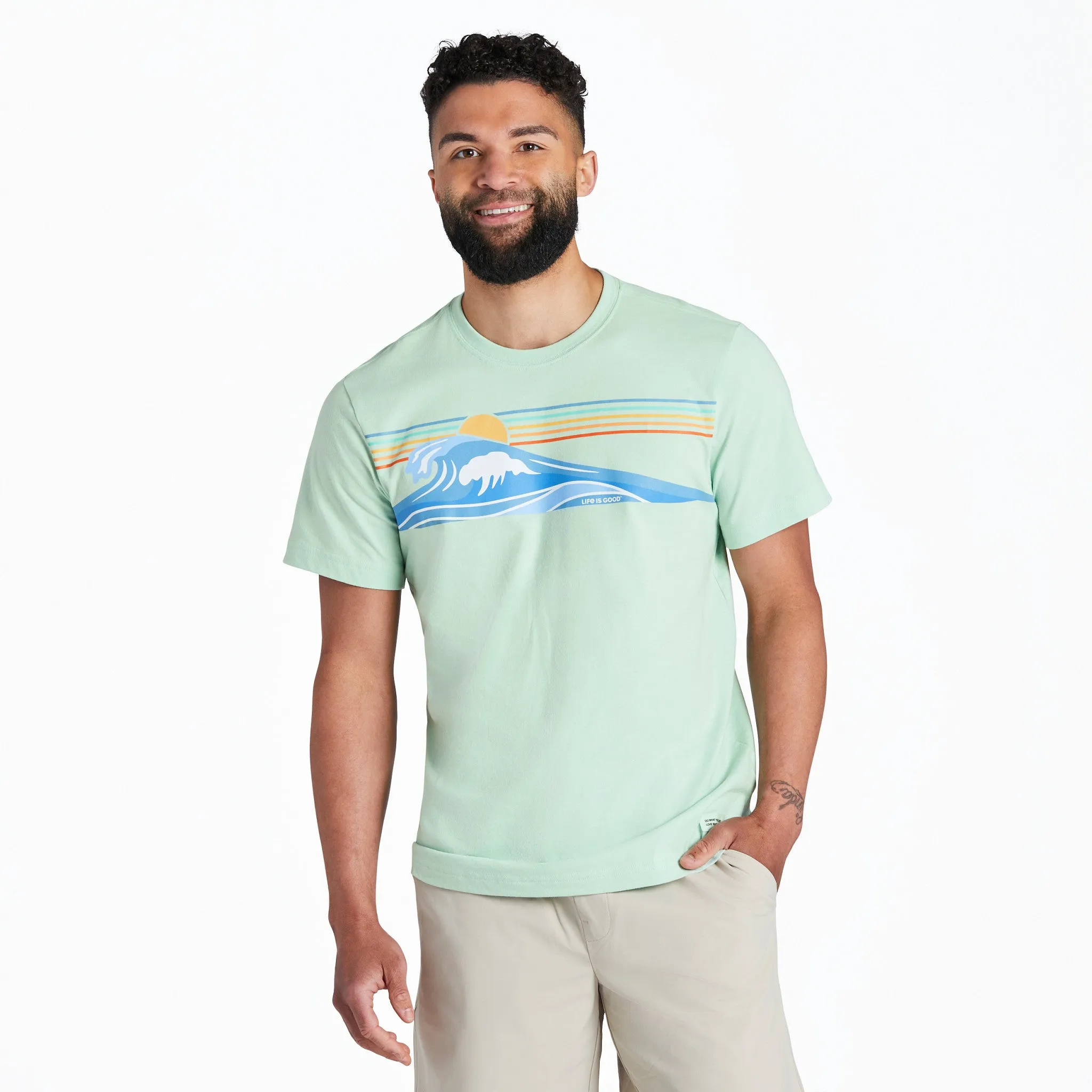 Men's Wavy Stripes Short Sleeve Crusher-LITE Tee Life is Good