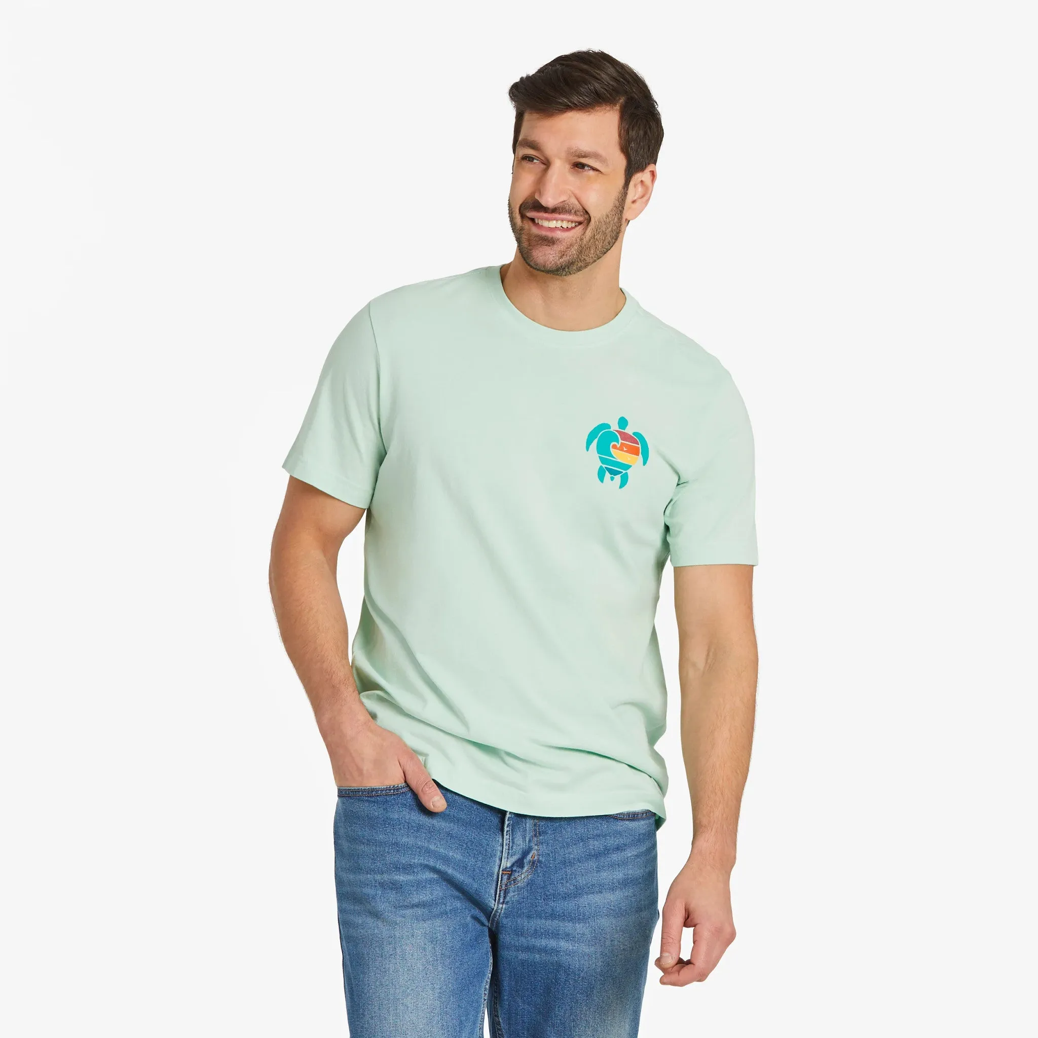 Men's Wavy Turtle Short Sleeve Crusher-LITE Tee Life is Good