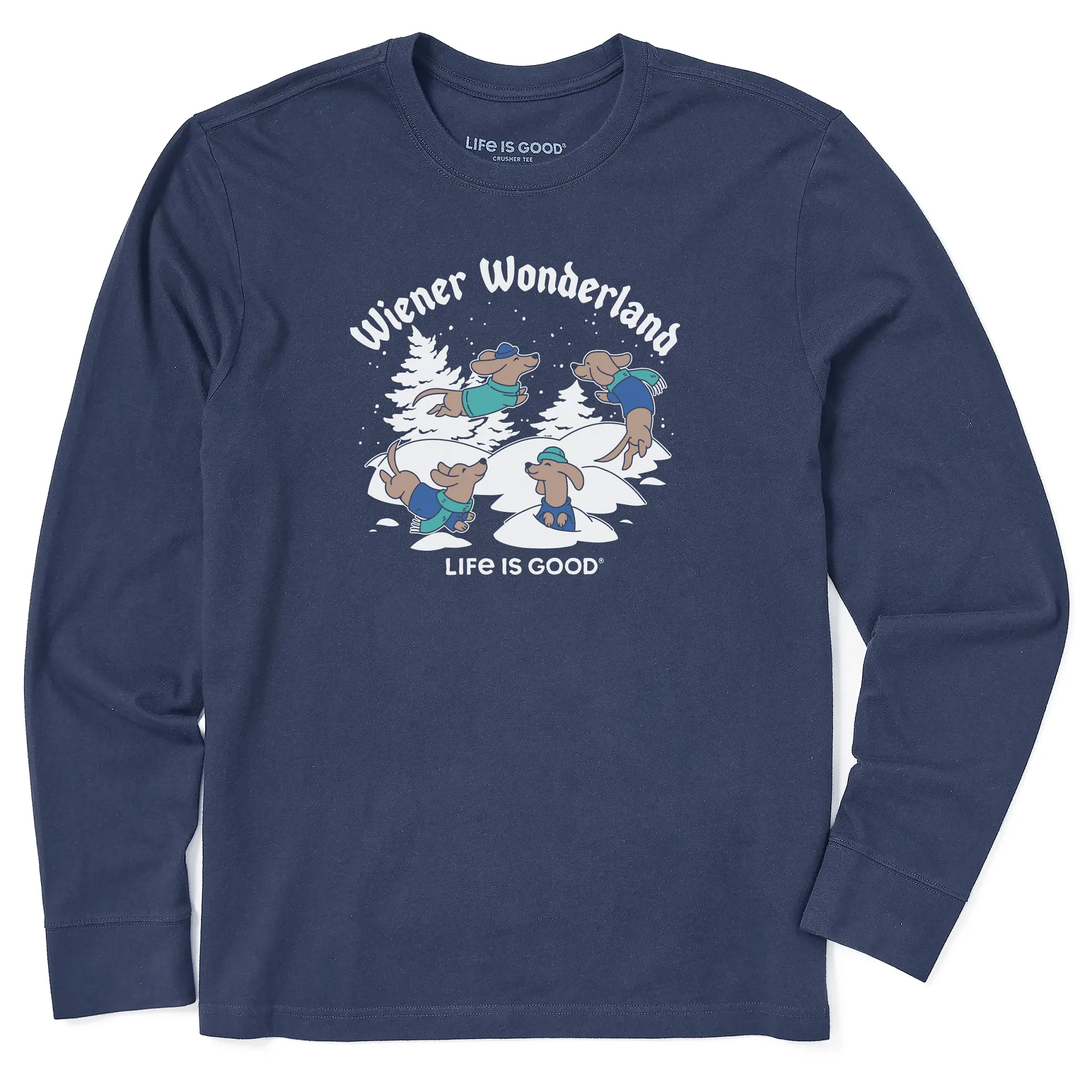 Men's Wiener Wonderland Long Sleeve Crusher Tee Life is Good