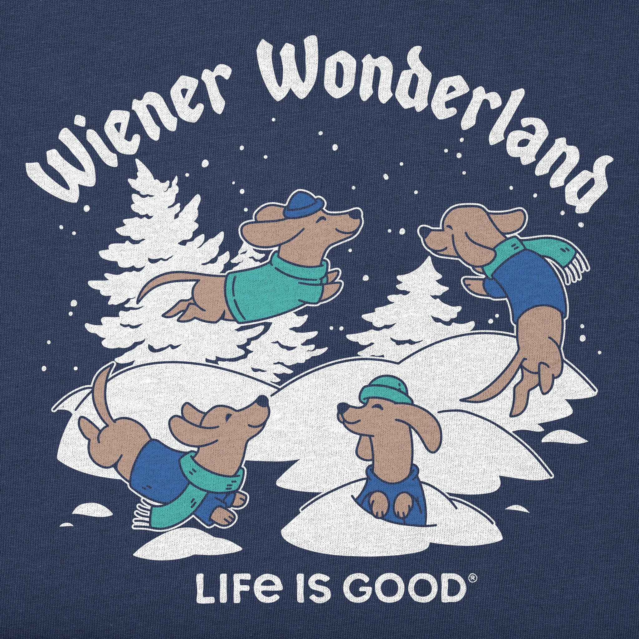 Men's Wiener Wonderland Long Sleeve Crusher Tee Life is Good