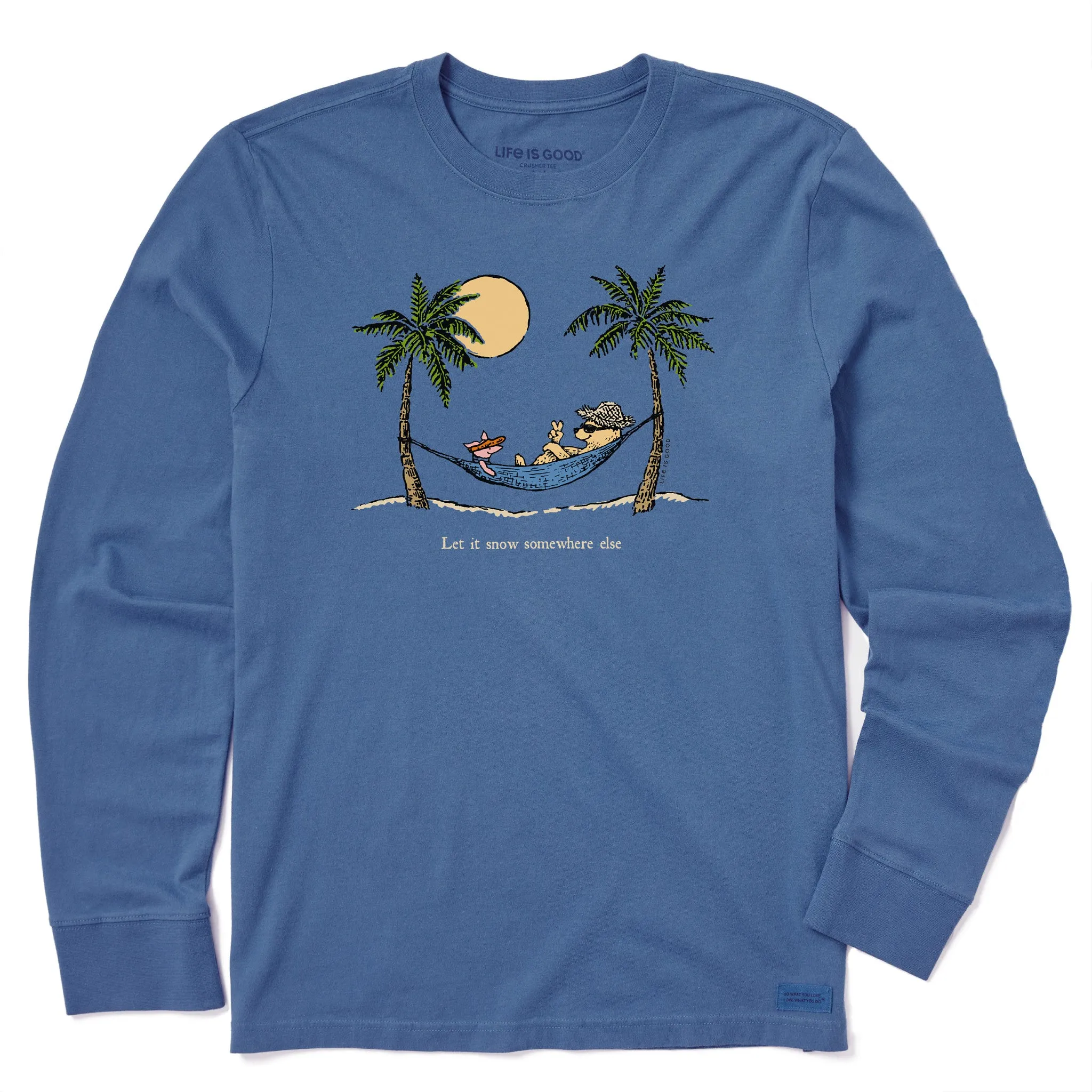 Men's Winnie Hammock Let it Snow Somewhere Else Long Sleeve Crusher Tee Life is Good