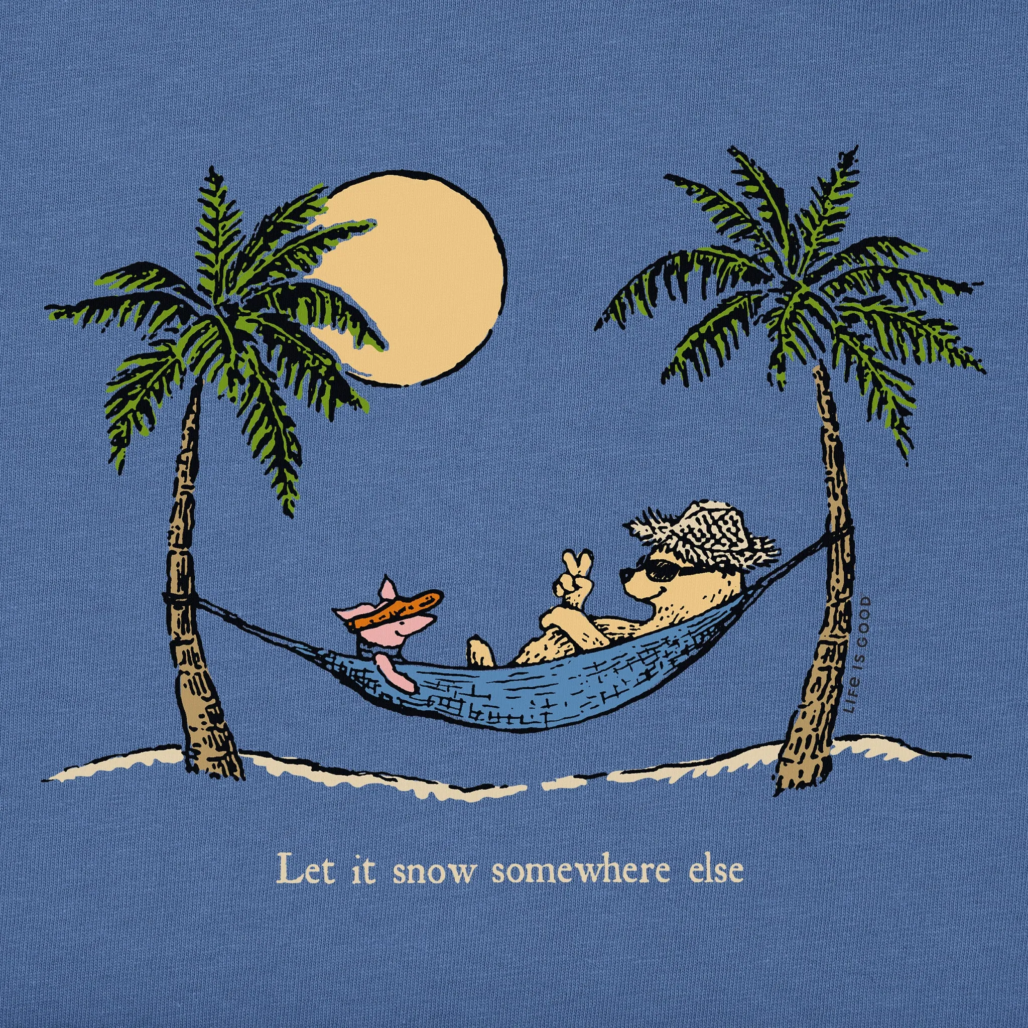 Men's Winnie Hammock Let it Snow Somewhere Else Long Sleeve Crusher Tee Life is Good