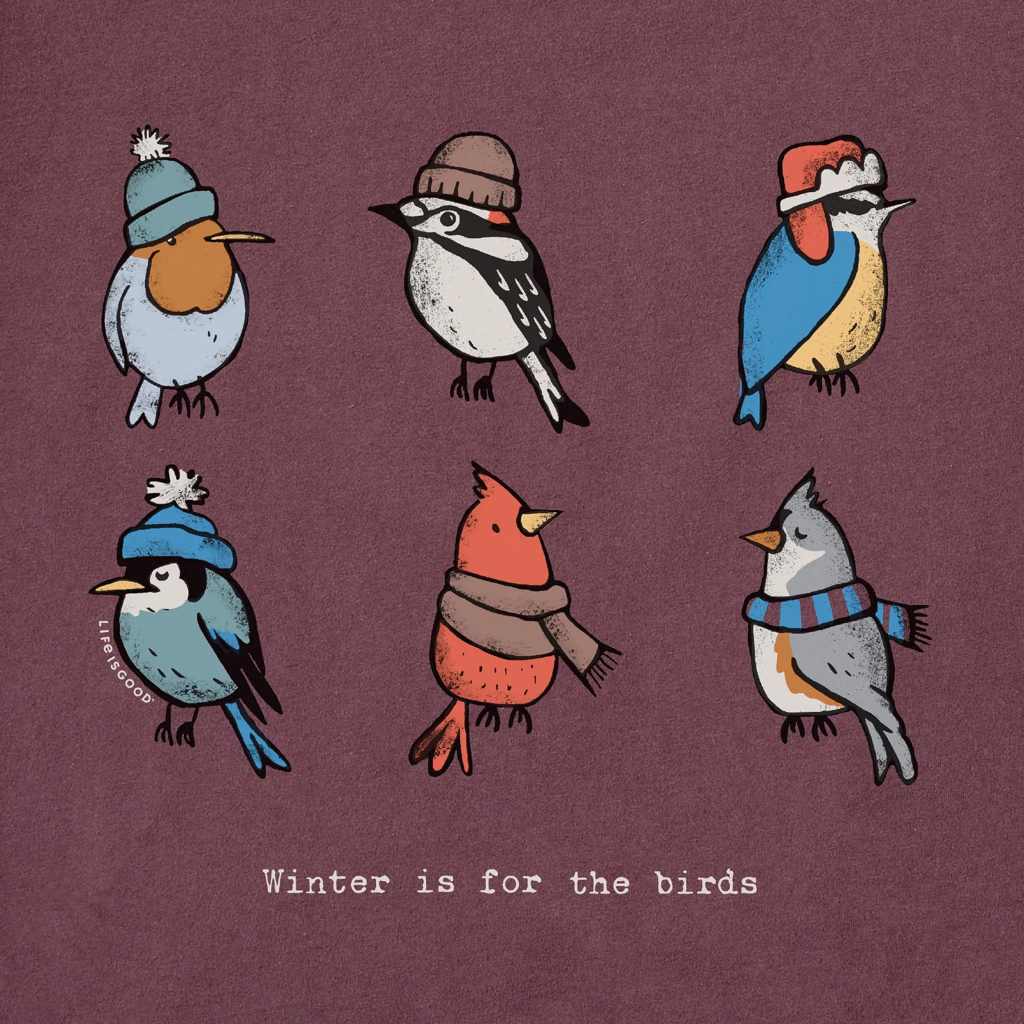 Men's Winter is for the Birds Grid Long Sleeve Crusher Tee Life is Good