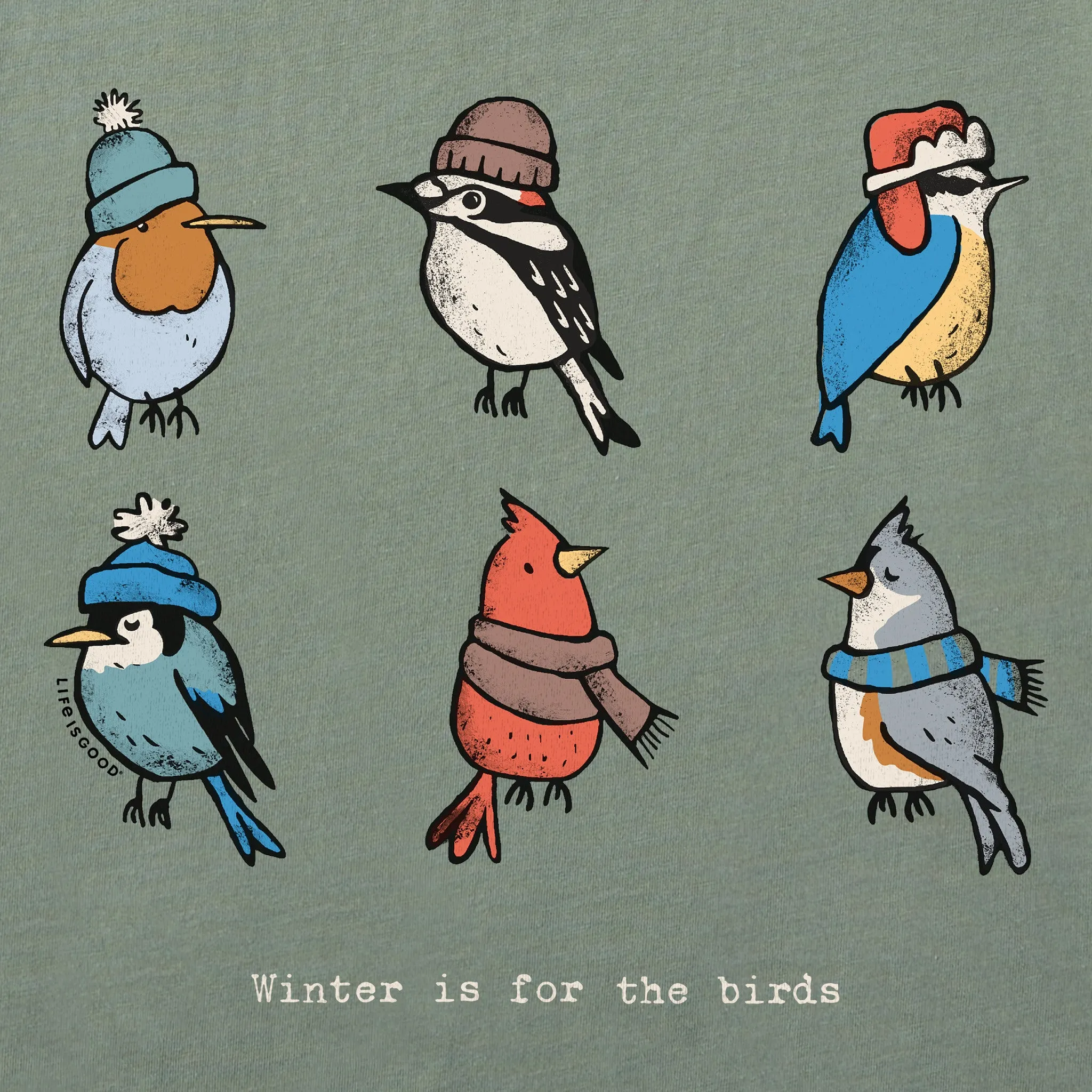 Men's Winter is for the Birds Grid Long Sleeve Crusher Tee Life is Good