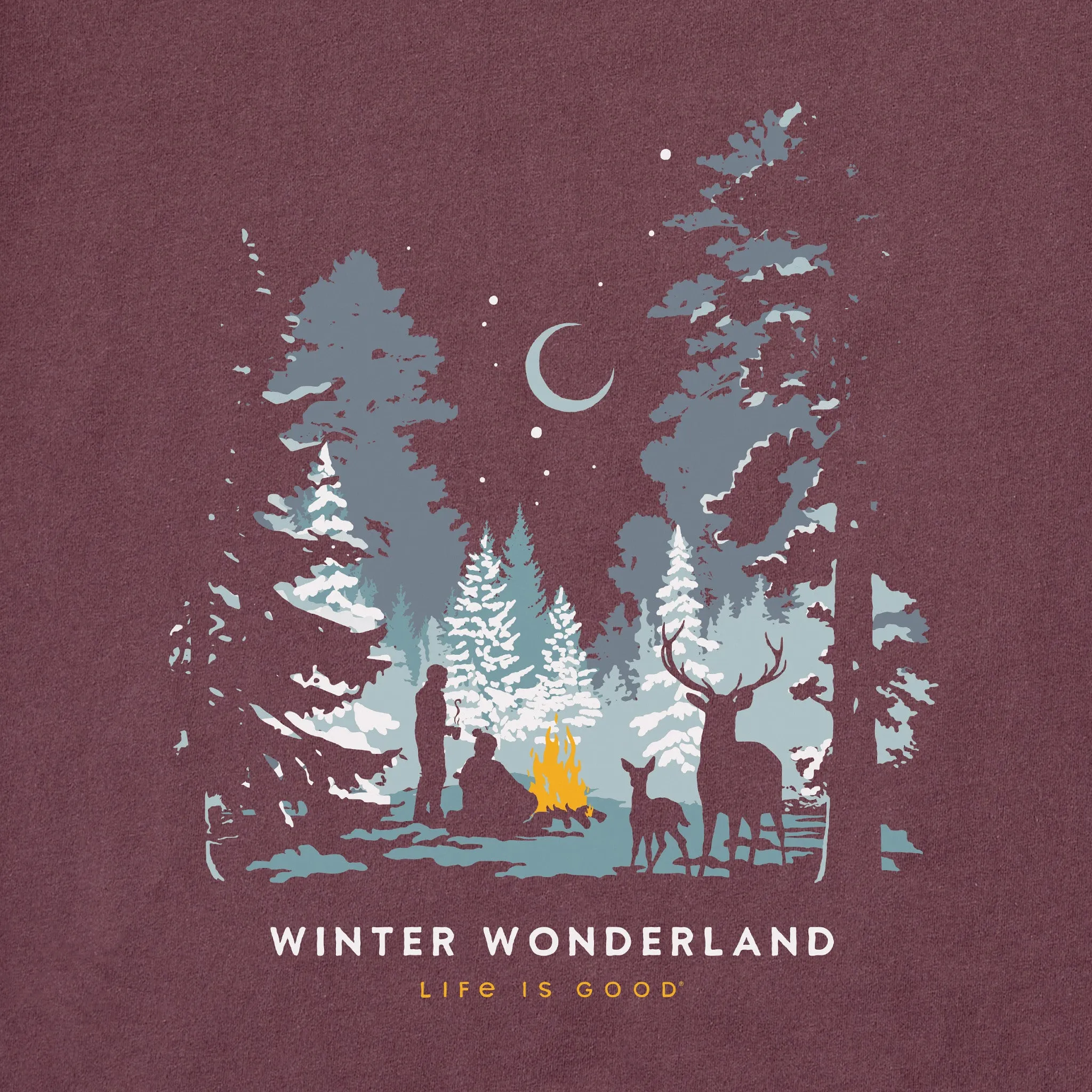 Men's Winter Wonderland Campfire Long Sleeve Crusher Tee Life is Good