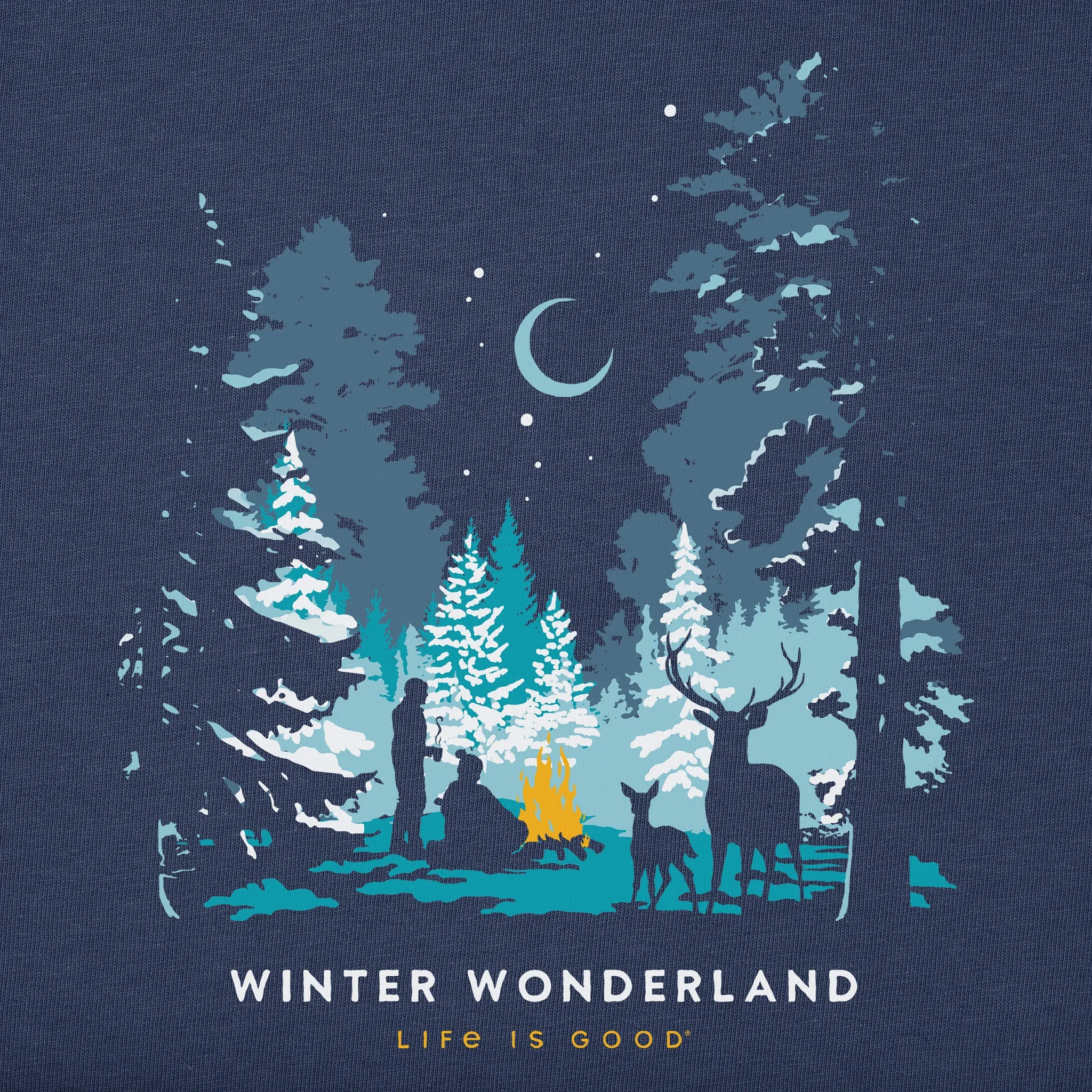 Men's Winter Wonderland Campfire Long Sleeve Crusher Tee Life is Good
