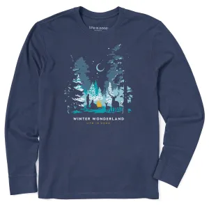 Men's Winter Wonderland Campfire Long Sleeve Crusher Tee Life is Good