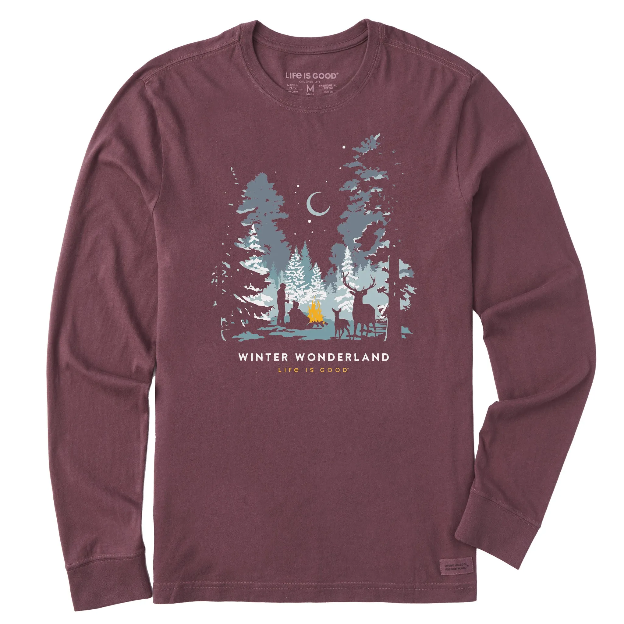 Men's Winter Wonderland Campfire Long Sleeve Crusher Tee Life is Good