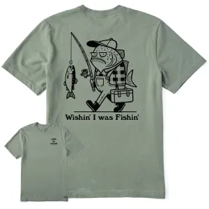 Men's Wishin' I Was Fishin' Short Sleeve Tee Life is Good