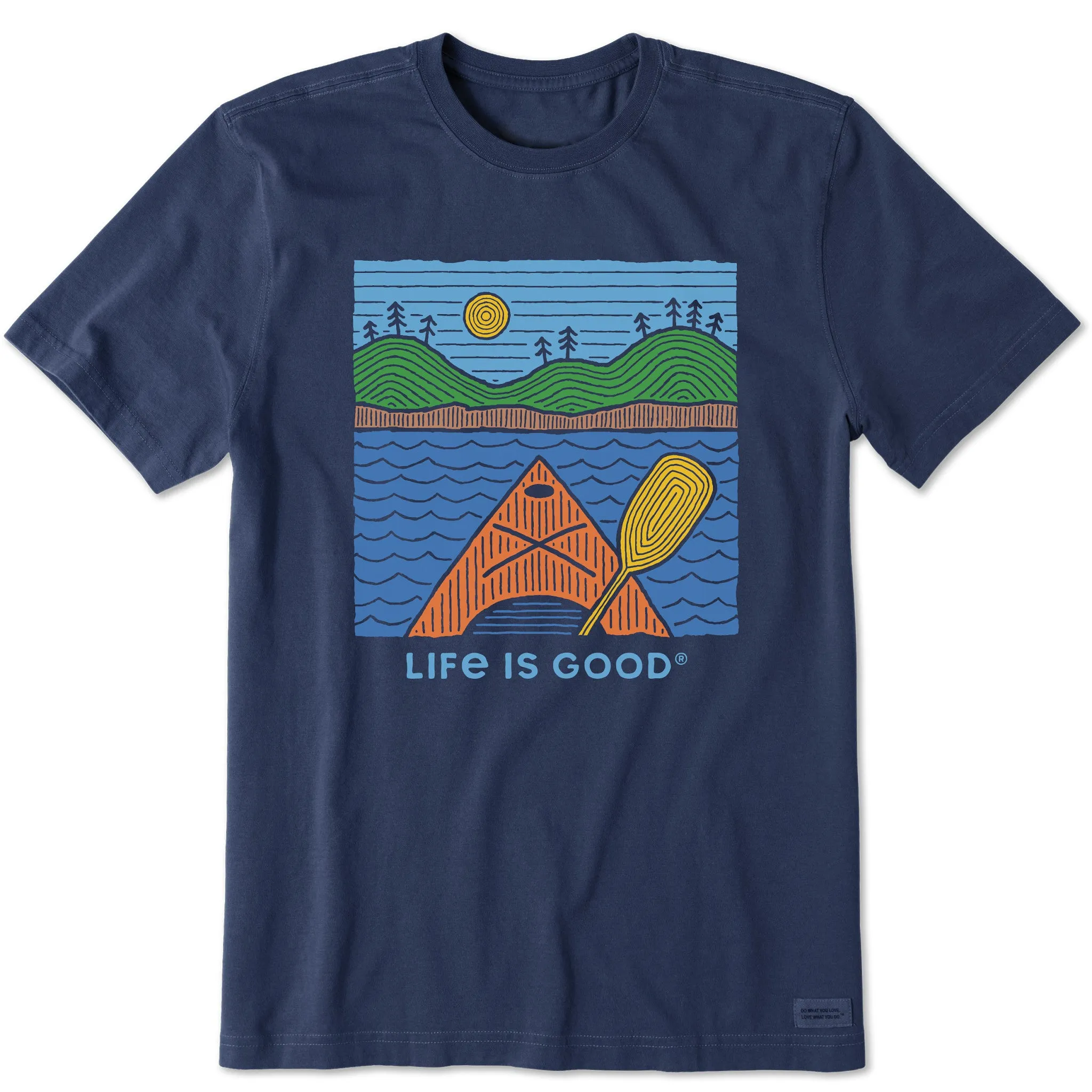 Men's Woodblock Kayak Short Sleeve Tee Life is Good