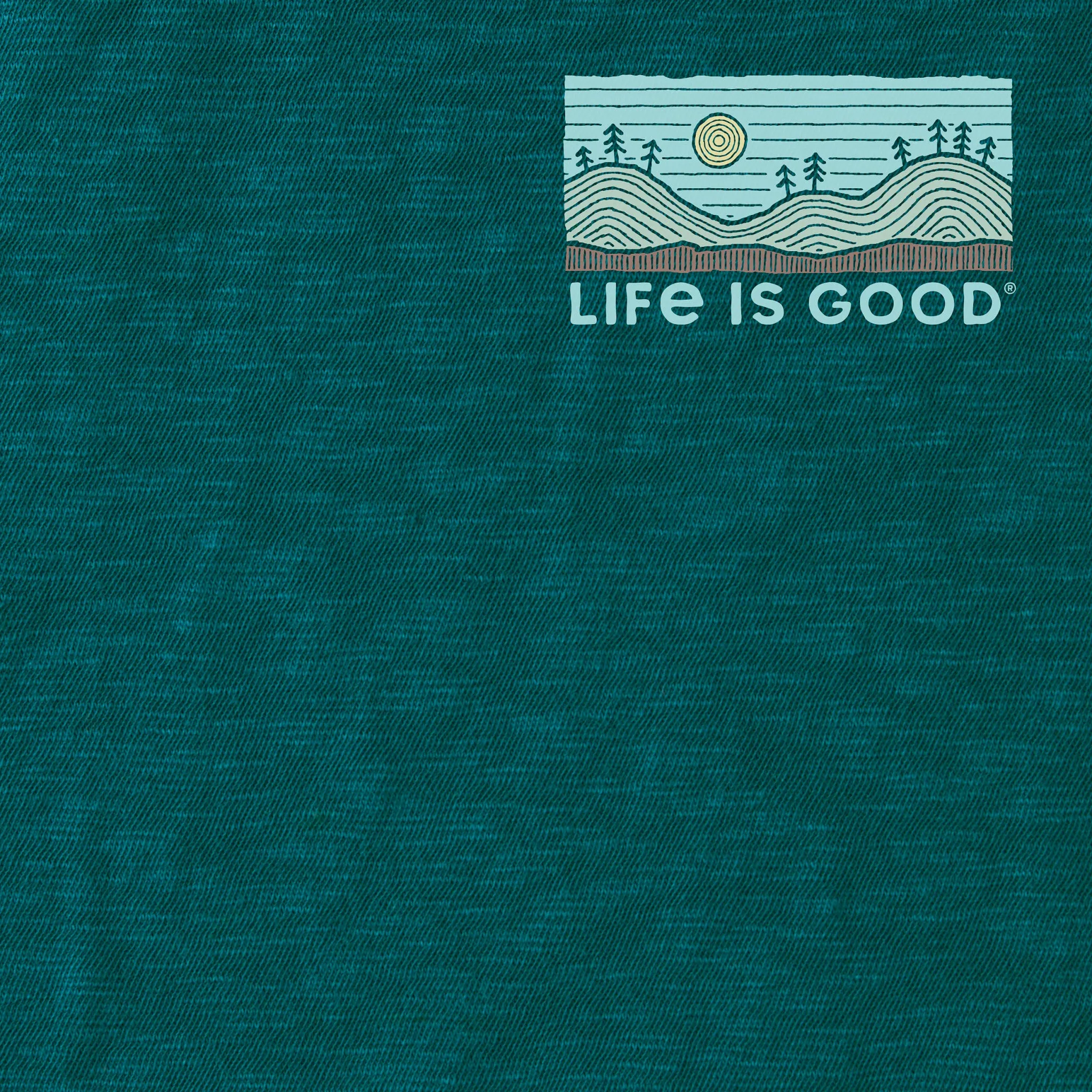 Men's Woodblock Kayak Textured Slub Hoodie Life is Good