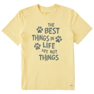Men's Wordsmith Best Things in Life Paws Short Sleeve Crusher Tee Life is Good