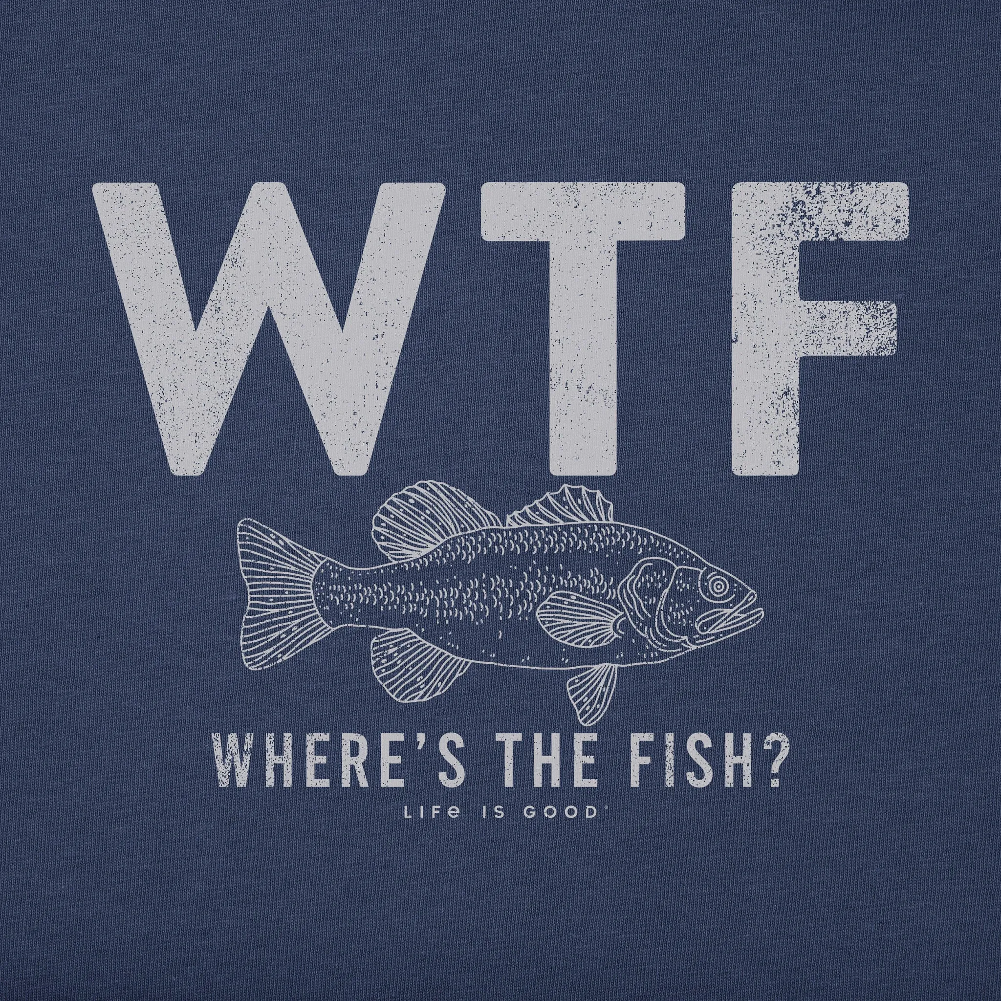 Men's WTF Line Drawing Bass Long Sleeve Crusher Tee Life is Good