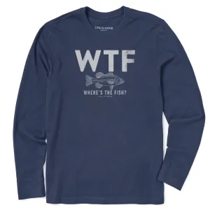 Men's WTF Line Drawing Bass Long Sleeve Crusher Tee Life is Good