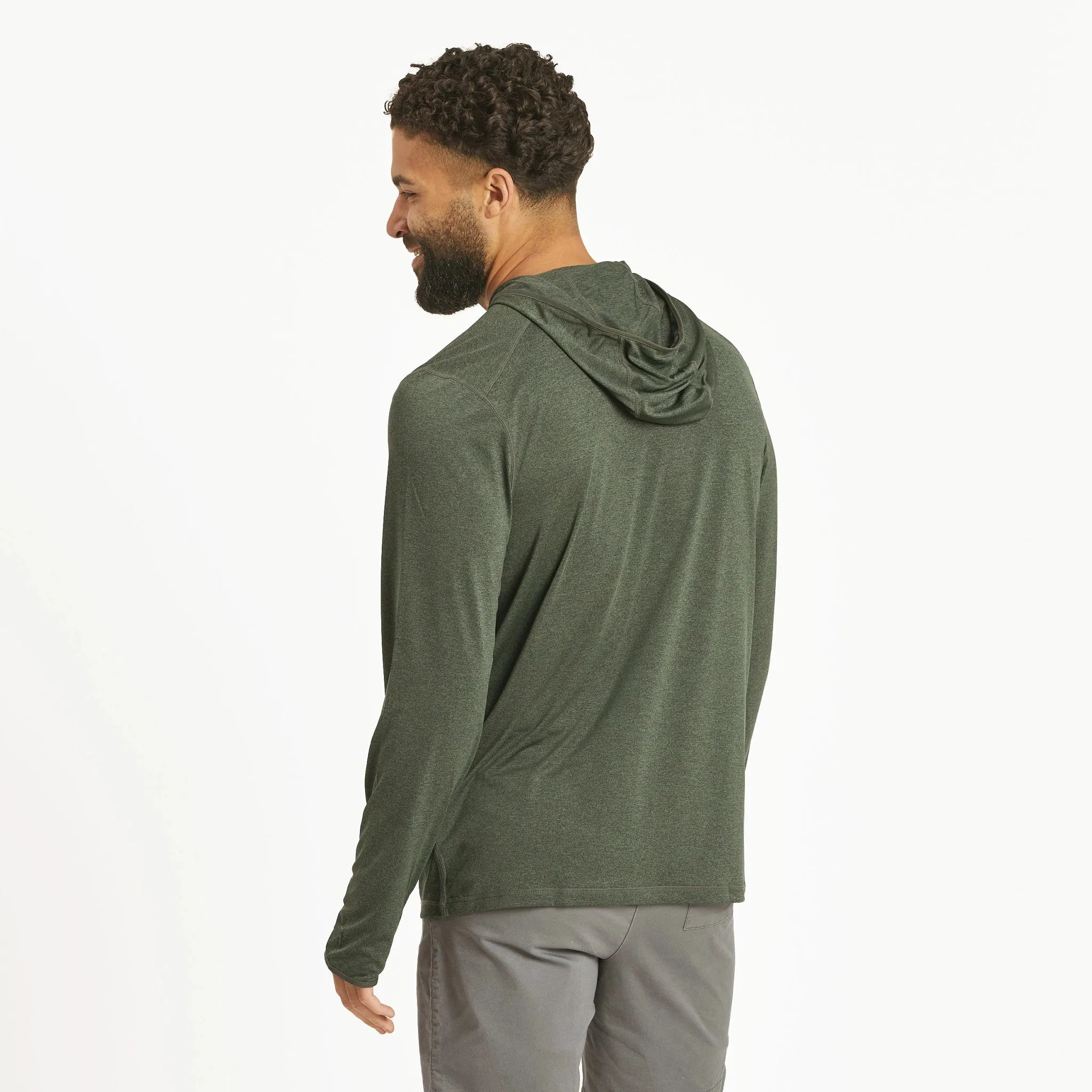 Men's WTF Long Sleeve Active Hooded Tee Life is Good