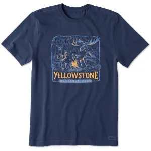 Men's Yellowstone Bear and Moose Camp Scene Short Sleeve Crusher Tee Life is Good